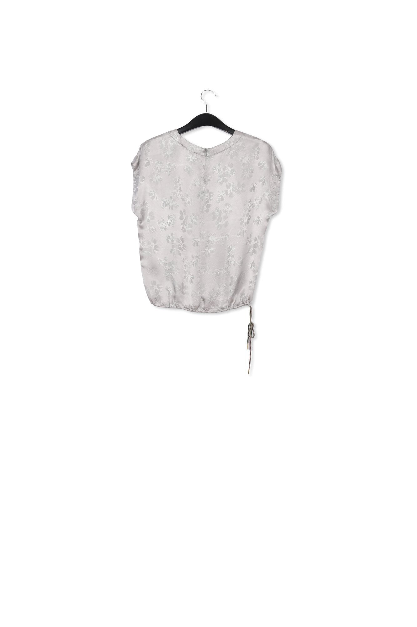 Grey floral-print jacquard top RE—SSENTIEL | Essentiel second hand