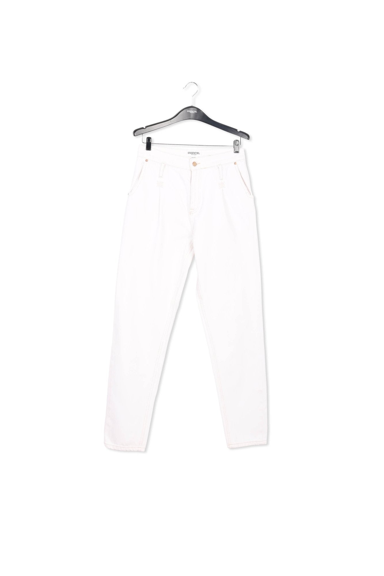 Off-white belted carrot-shaped high-rise jeans RE—SSENTIEL | Essentiel second hand