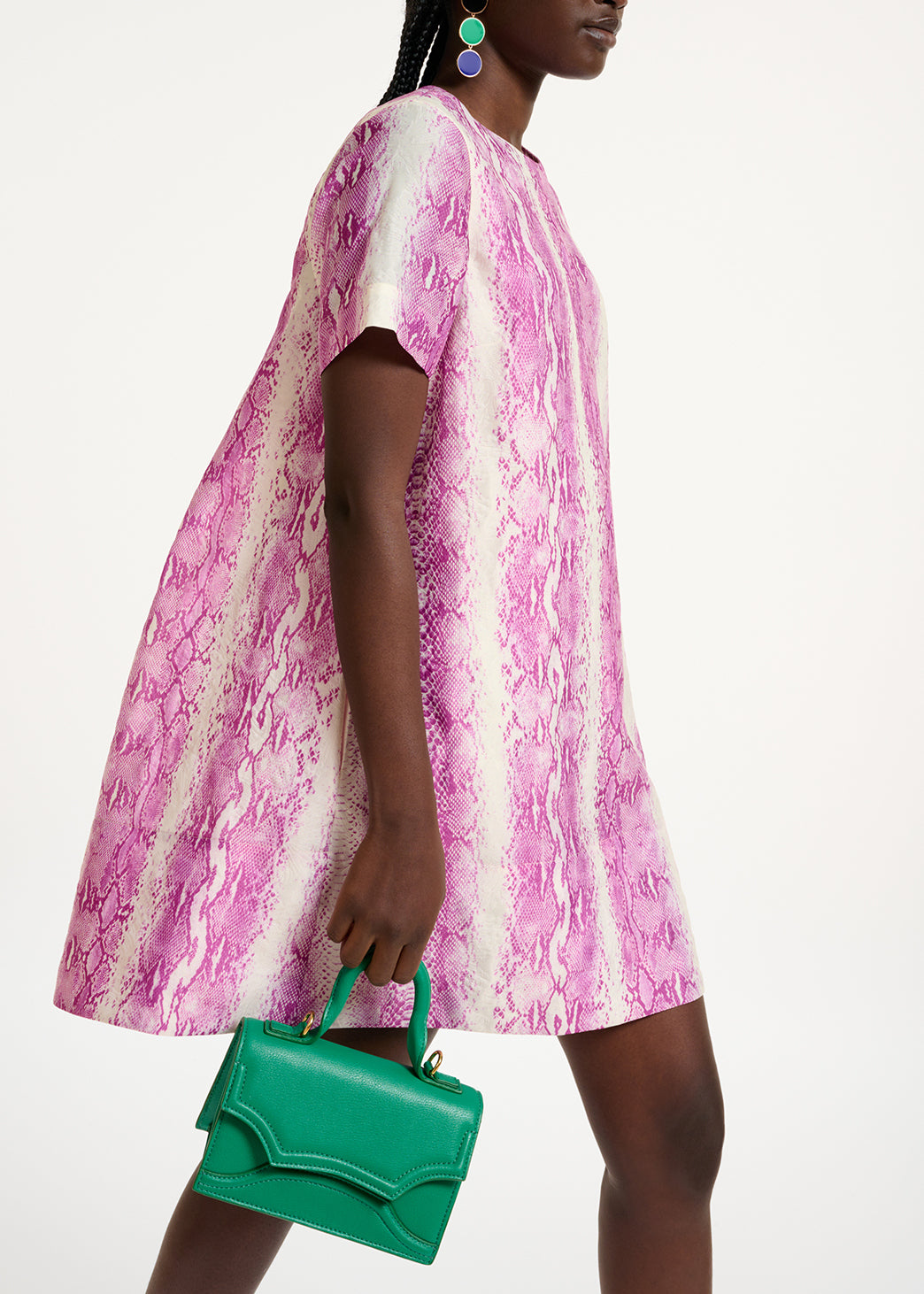 Mini-robe à imprimé serpent blanc et violet RE—SSENTIEL | Essentiel second hand