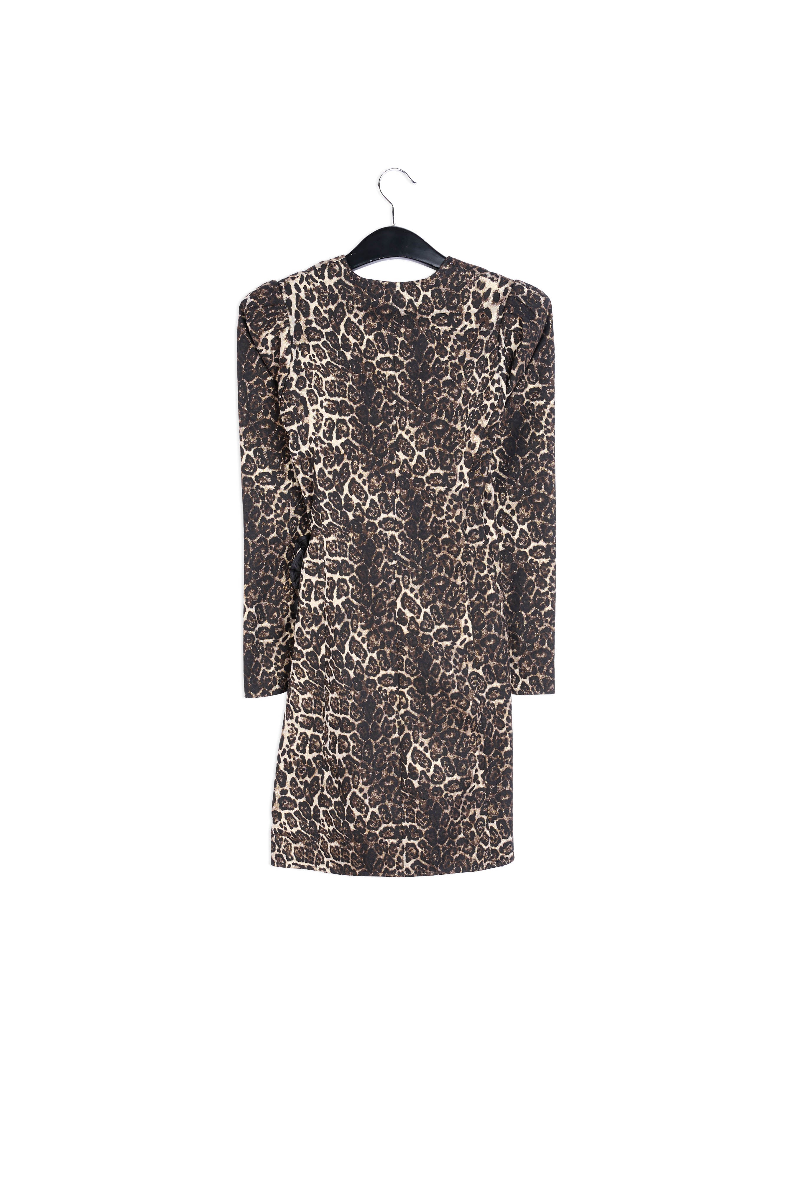 Asymmetrische mini-wikkeljurk met luipaardprint RE—SSENTIEL | Essentiel second hand