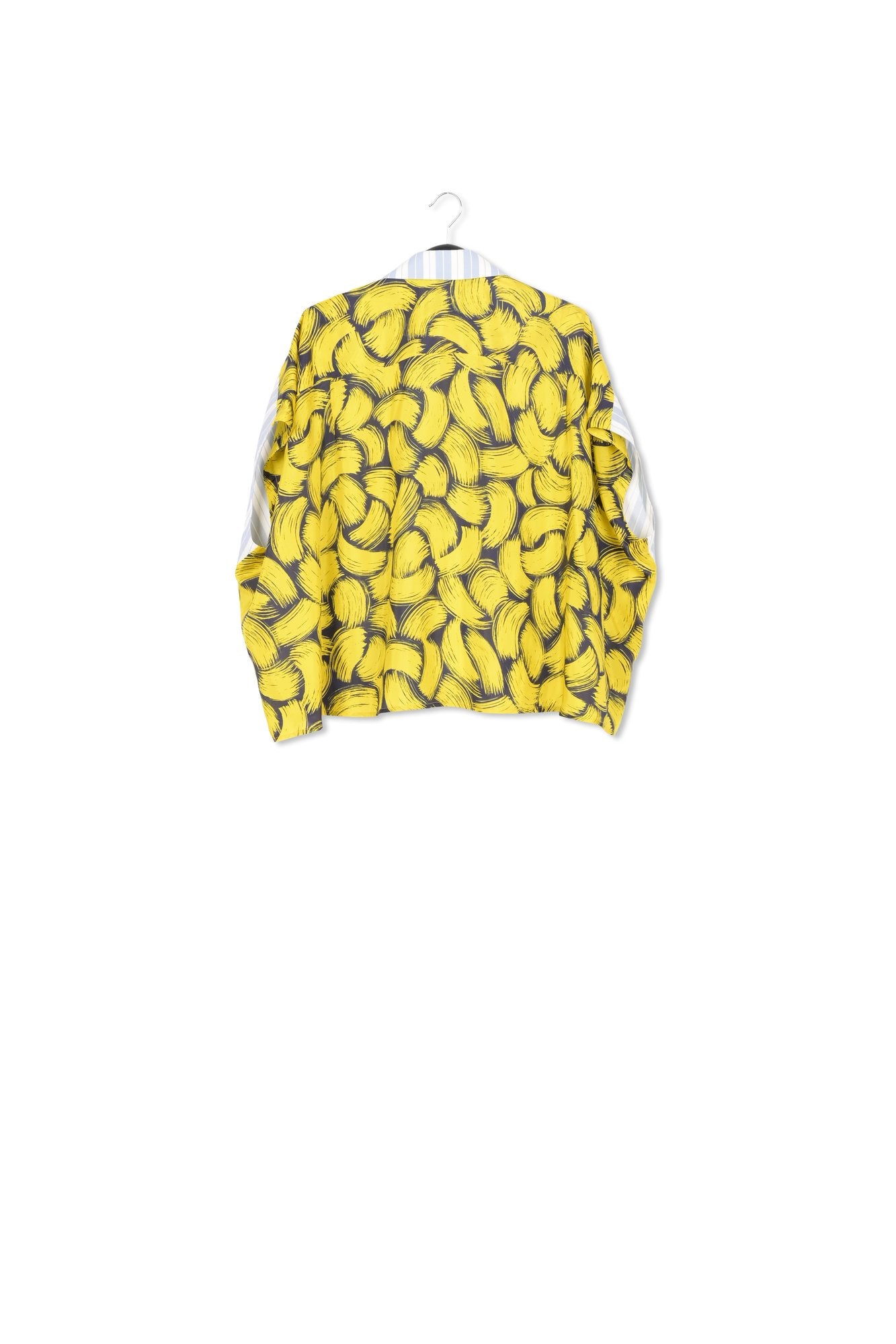 Blauw en wit gestreept overhemd met gele zijden rug RE—SSENTIEL | Essentiel second hand