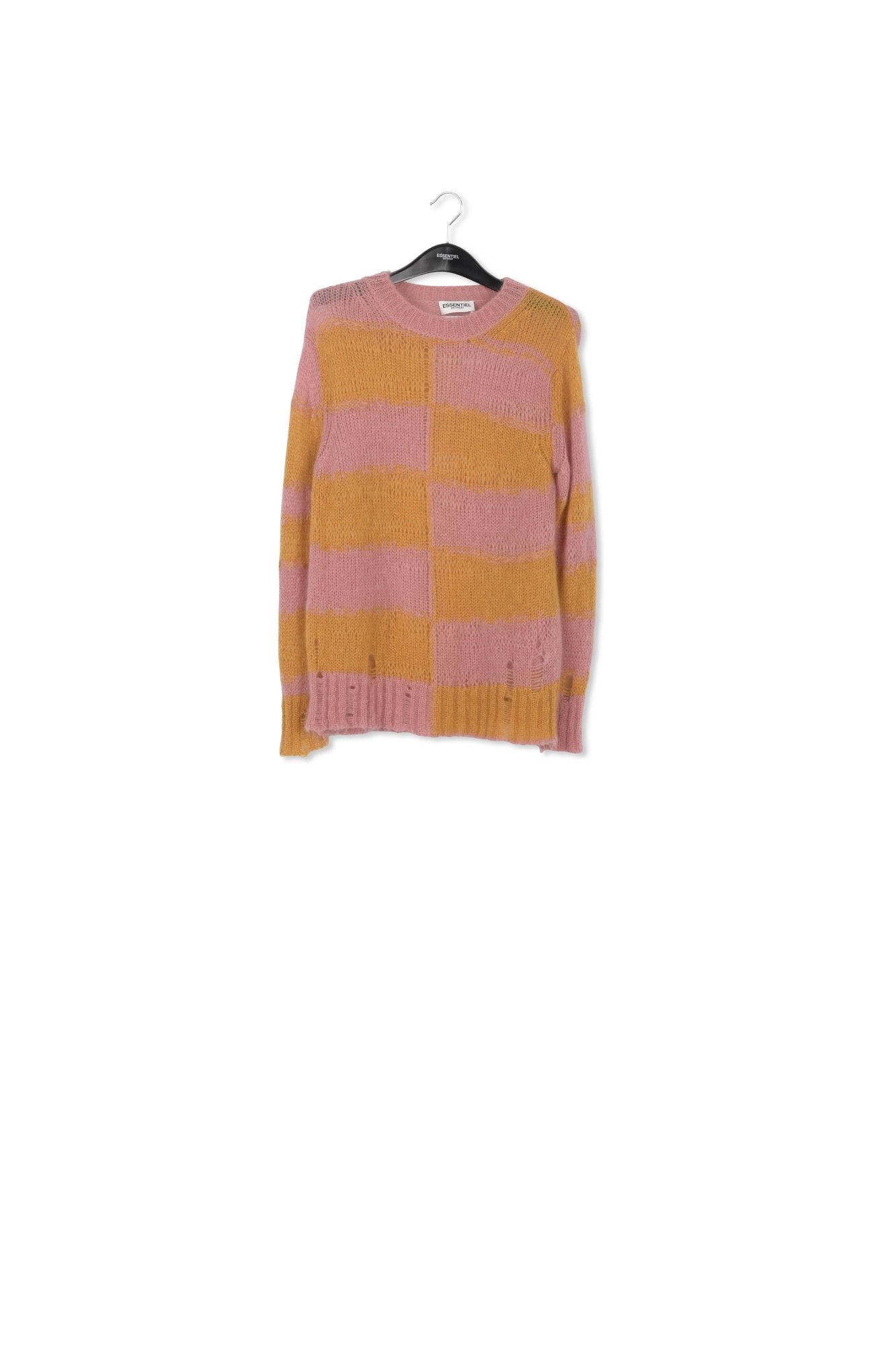 Pull à rayures rose vintage et ocre effet vieilli RE—SSENTIEL | Essentiel second hand