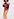 Orange and red flower print side slit skirt Faume - seconde main