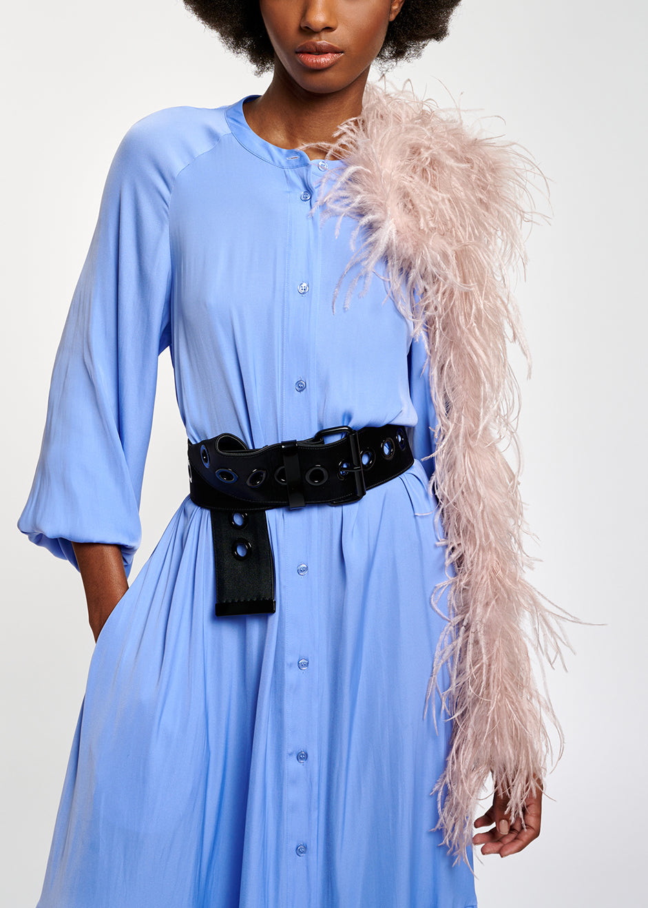 Robe maxi bleue à  manches longues RE—SSENTIEL | Essentiel second hand
