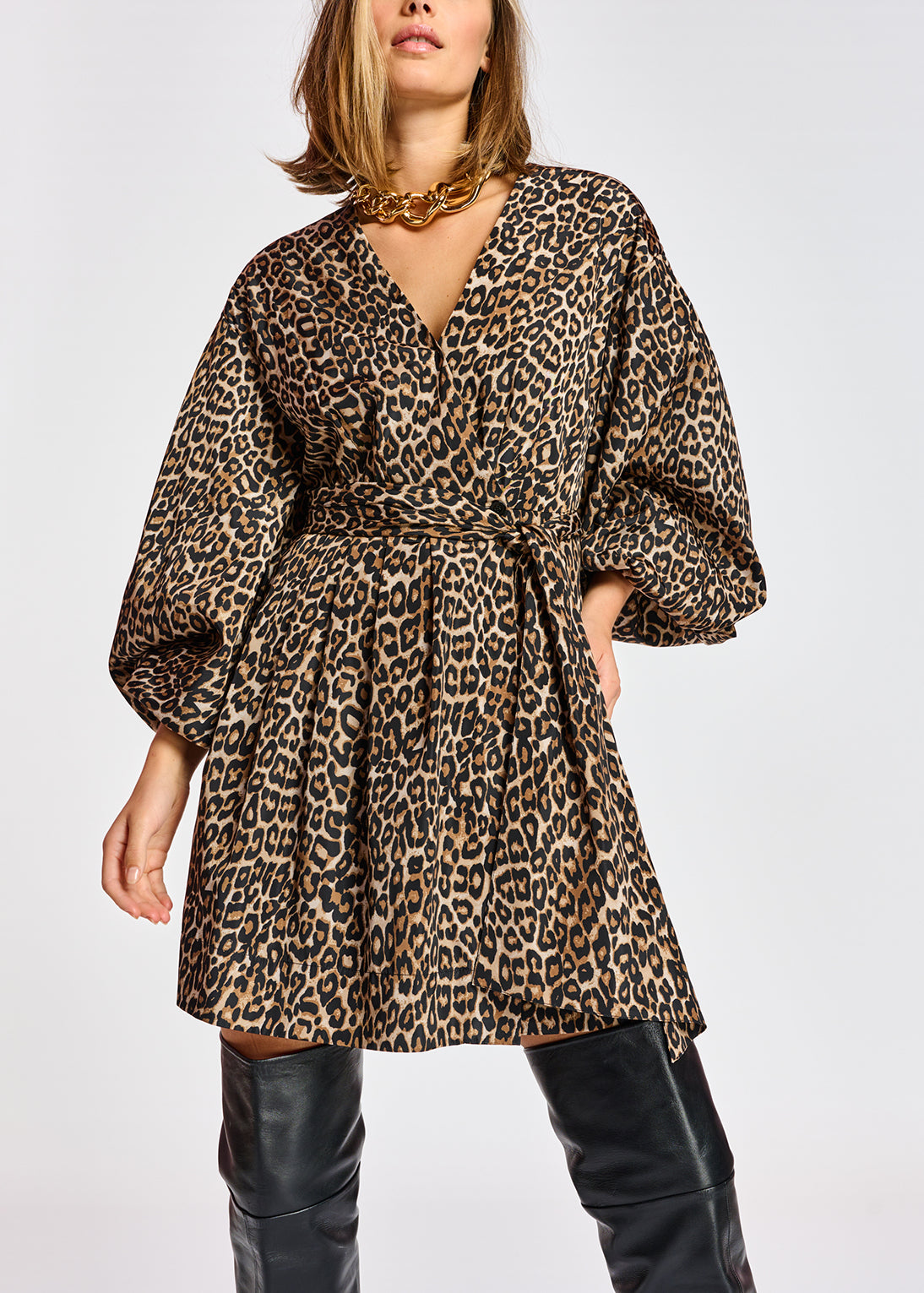 Robe cache-cœur à imprimé léopard RE—SSENTIEL | Essentiel second hand