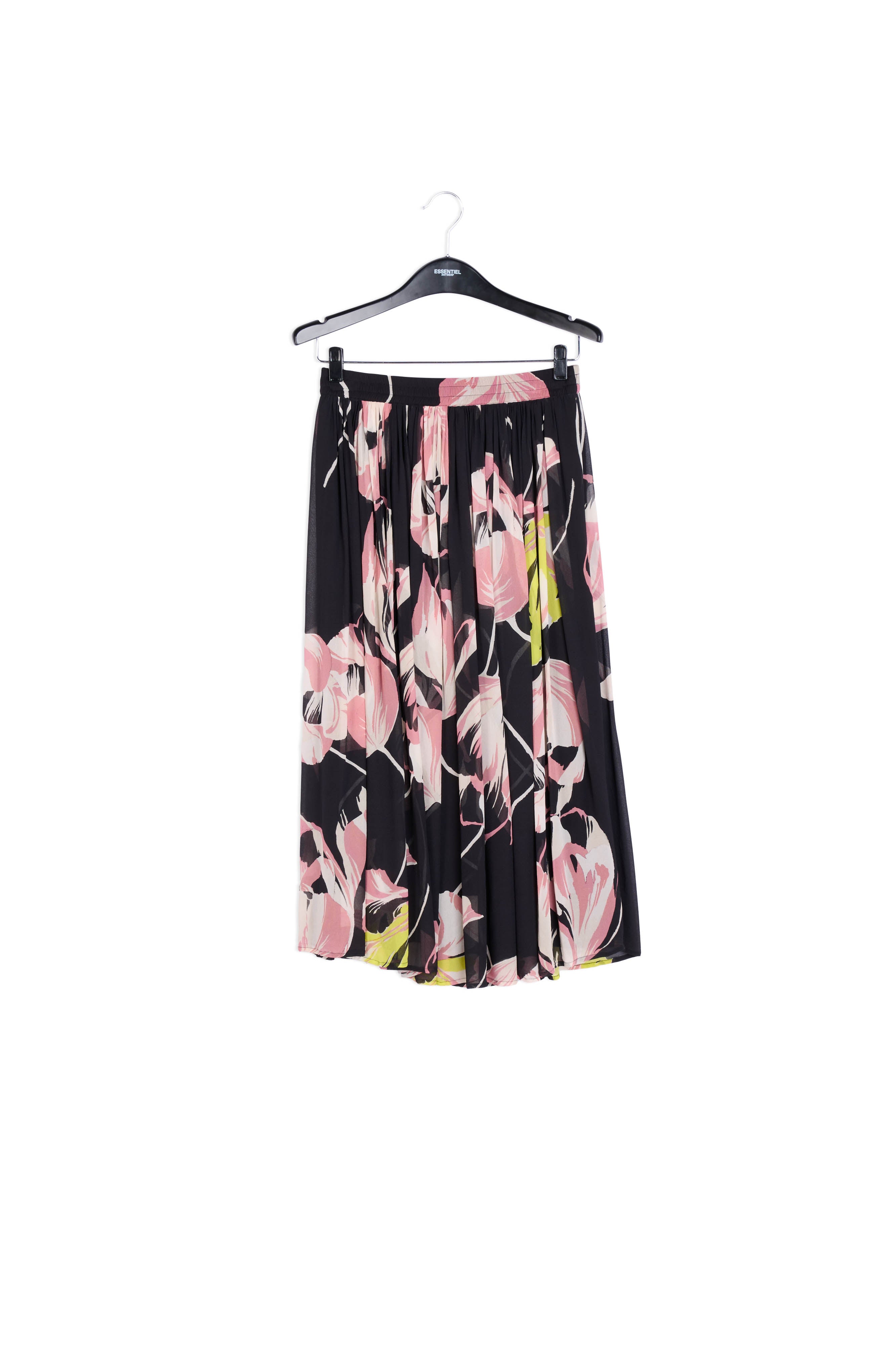 Black and off-white dotted maxi skirt RE—SSENTIEL | Essentiel second hand