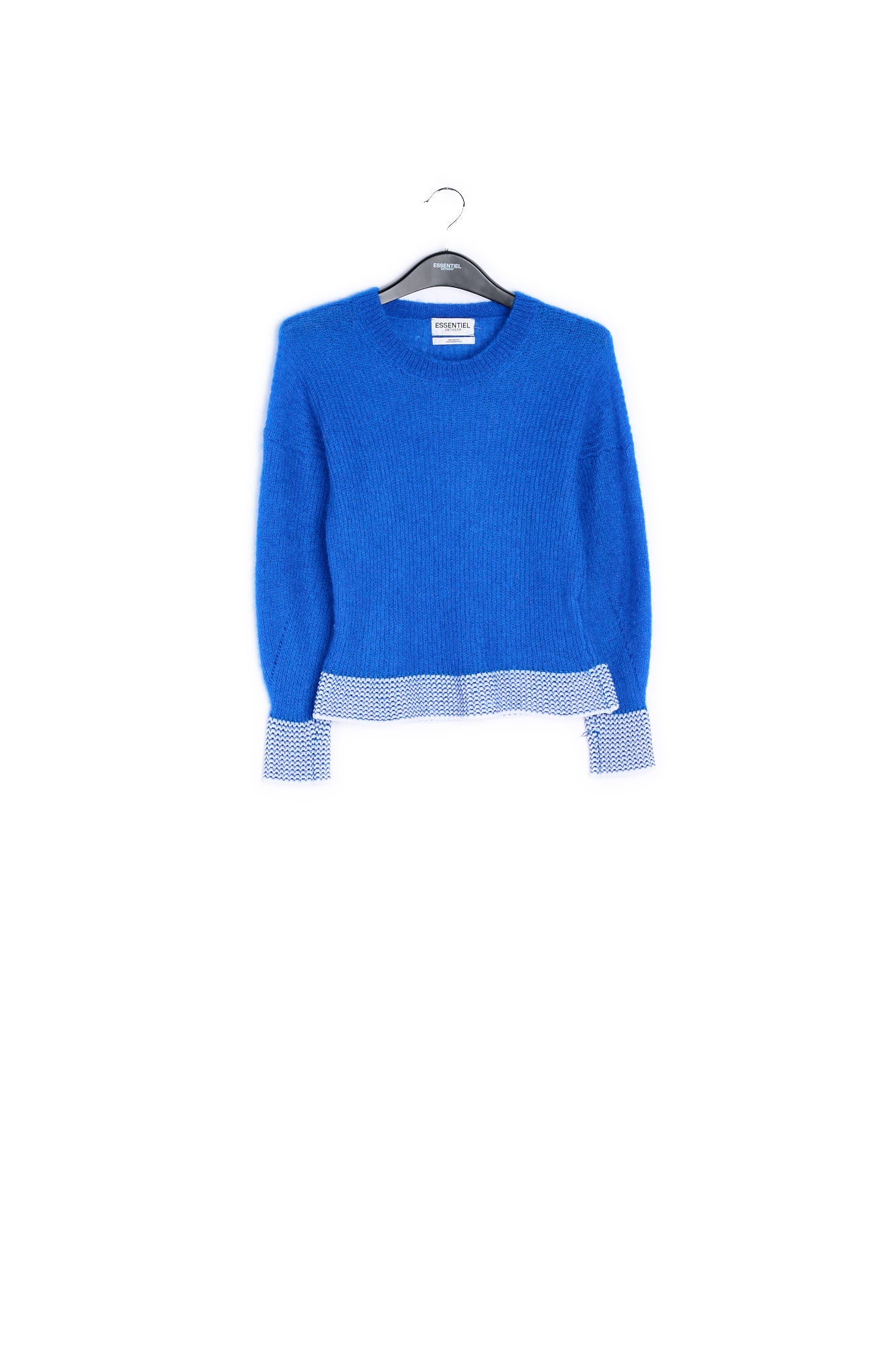 Turquoise summer sweater with contrasting trims RE—SSENTIEL | Essentiel second hand