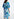 Light blue, blue and green floral-print shirt dress Faume - seconde main