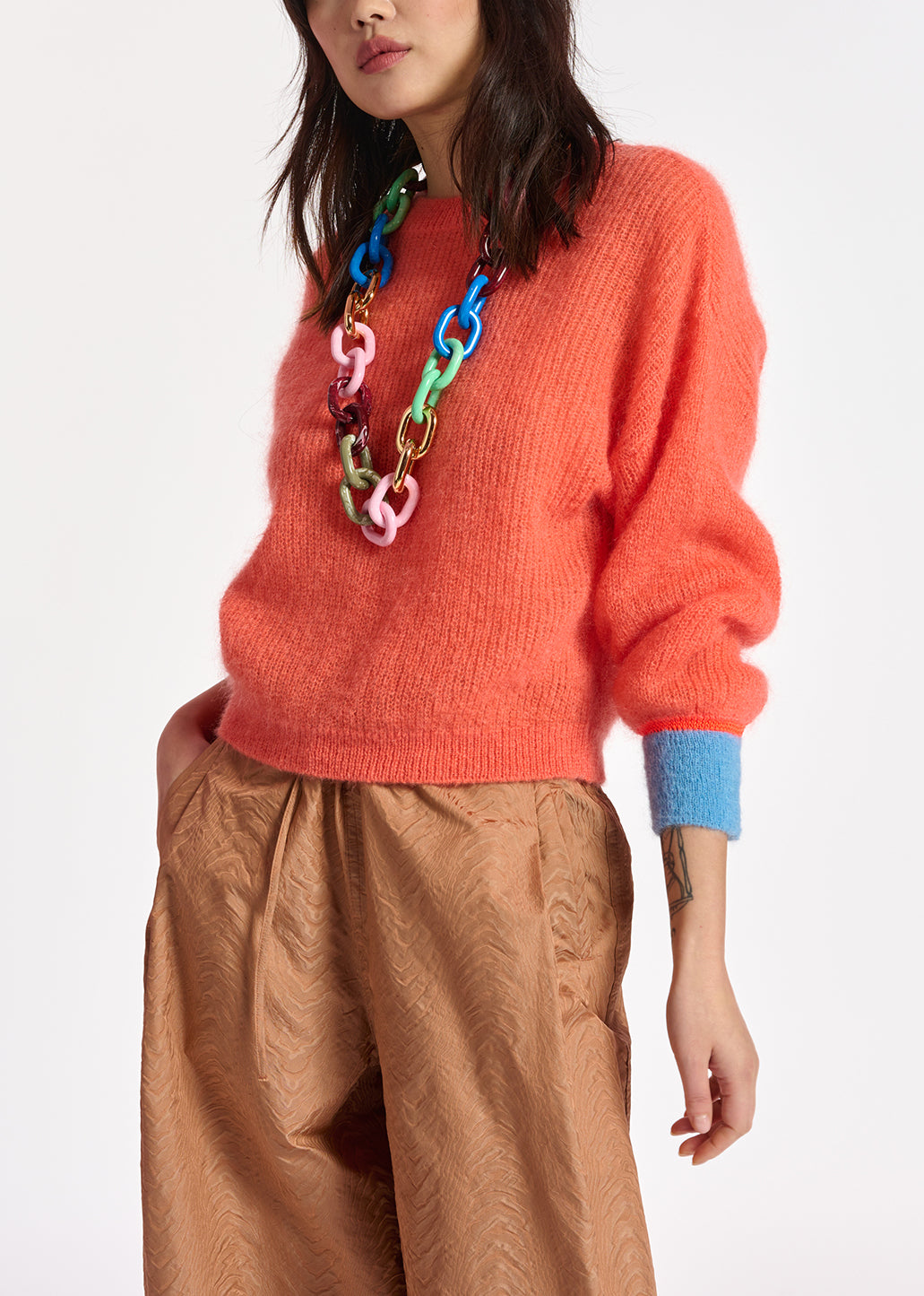 Orange mohair-blend knit RE—SSENTIEL | Essentiel second hand