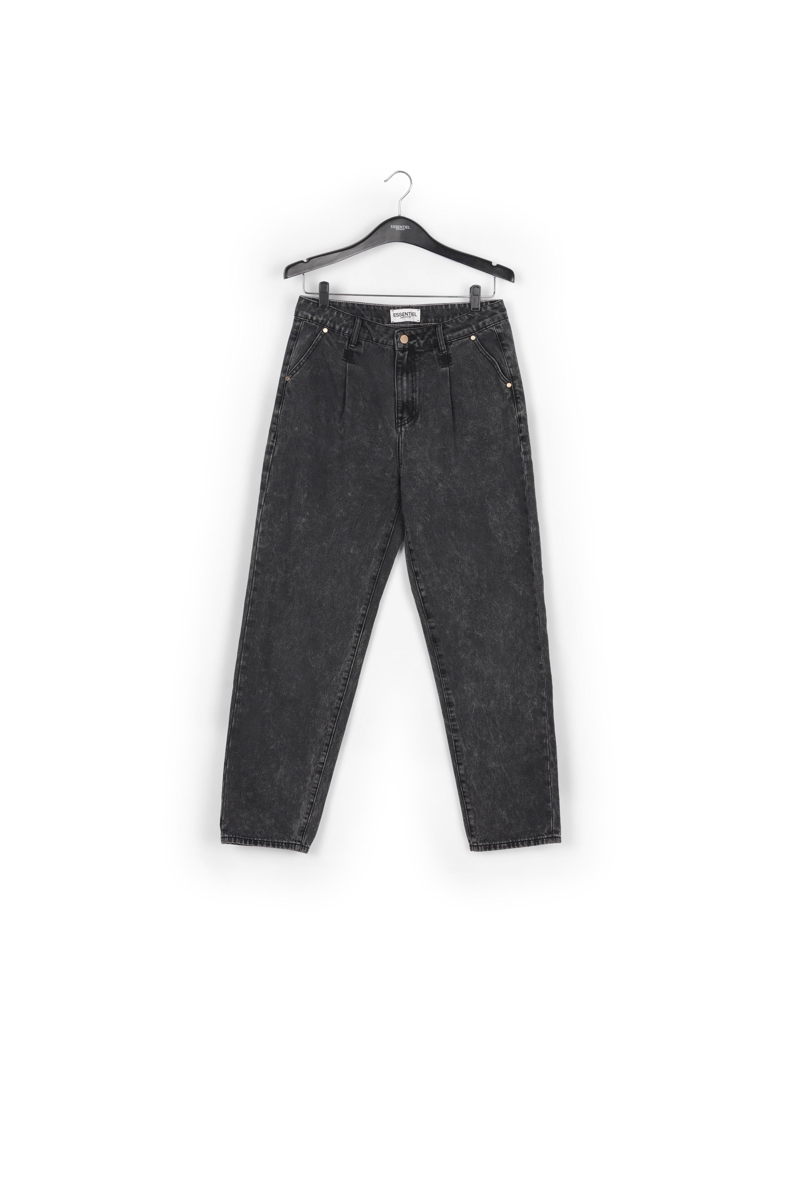 Dark grey high-rise tapered jeans RE—SSENTIEL | Essentiel second hand