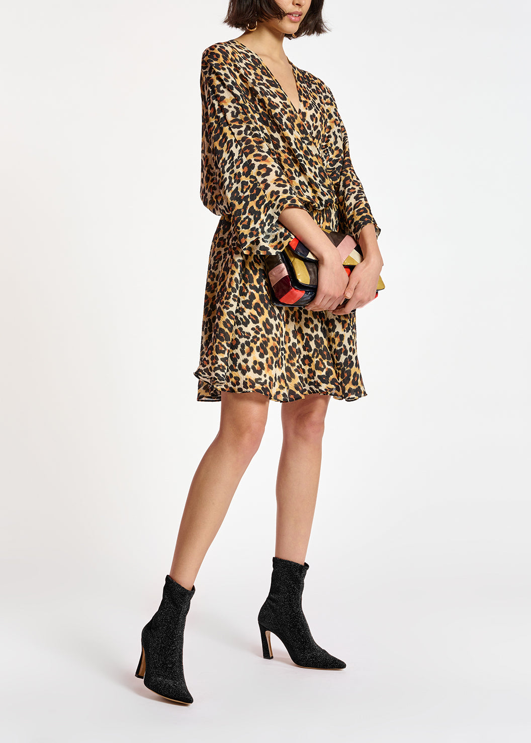 Mini-wikkeljurk met luipaardprint RE—SSENTIEL | Essentiel second hand