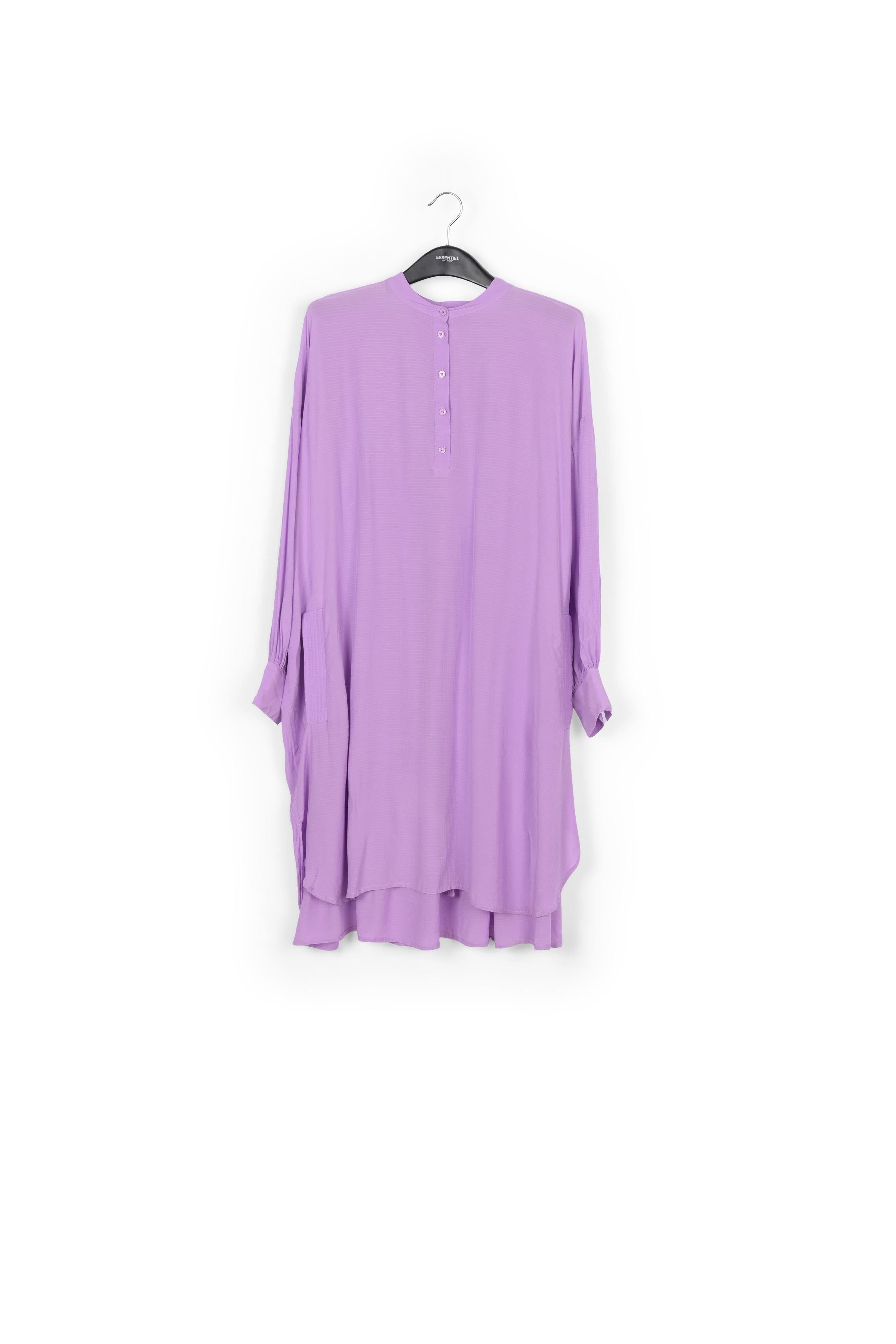 Lilac relaxed-fit shirt dress with plissé backside RE—SSENTIEL | Essentiel second hand