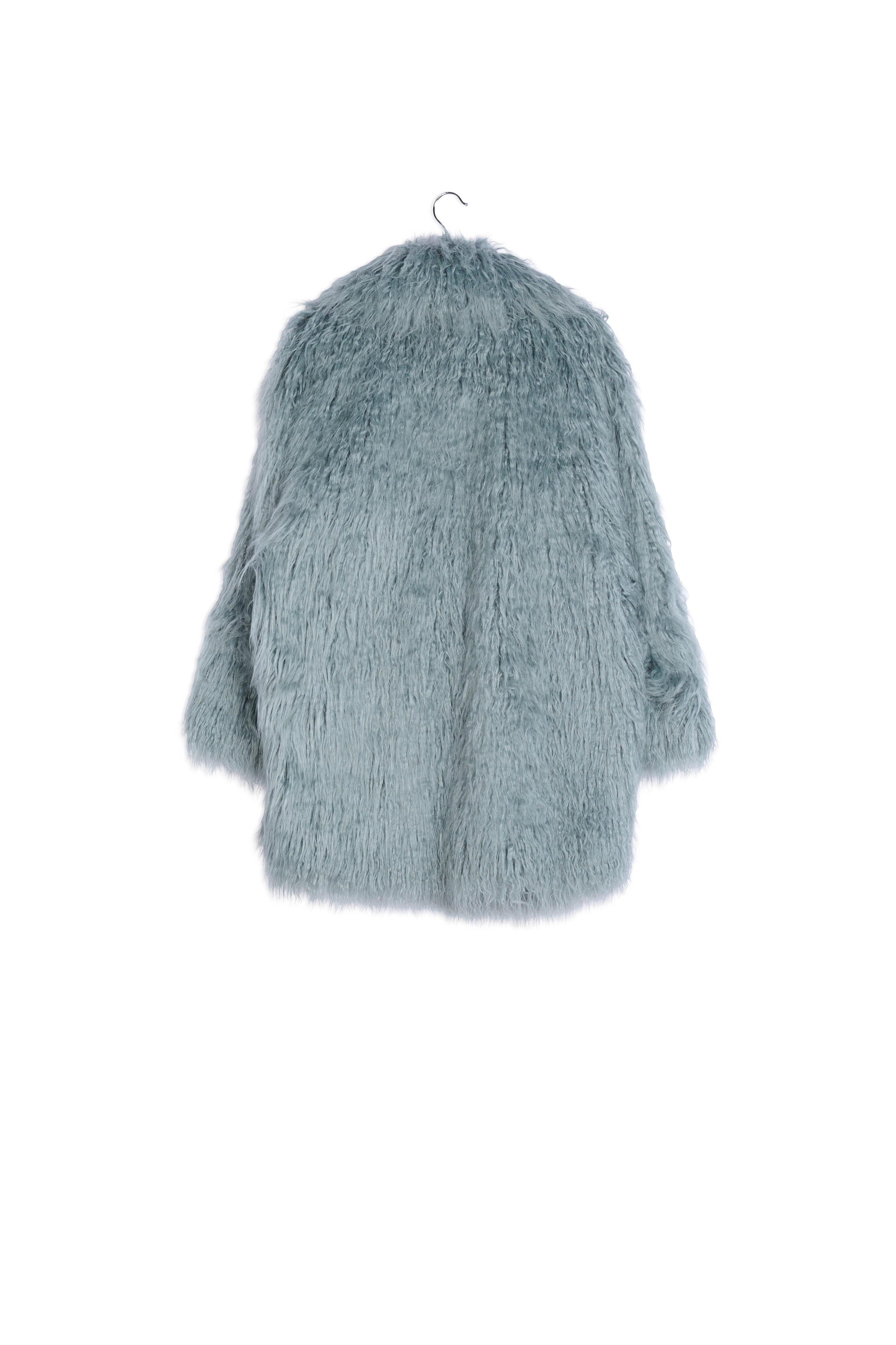 Light blue faux fur coat RE—SSENTIEL | Essentiel second hand