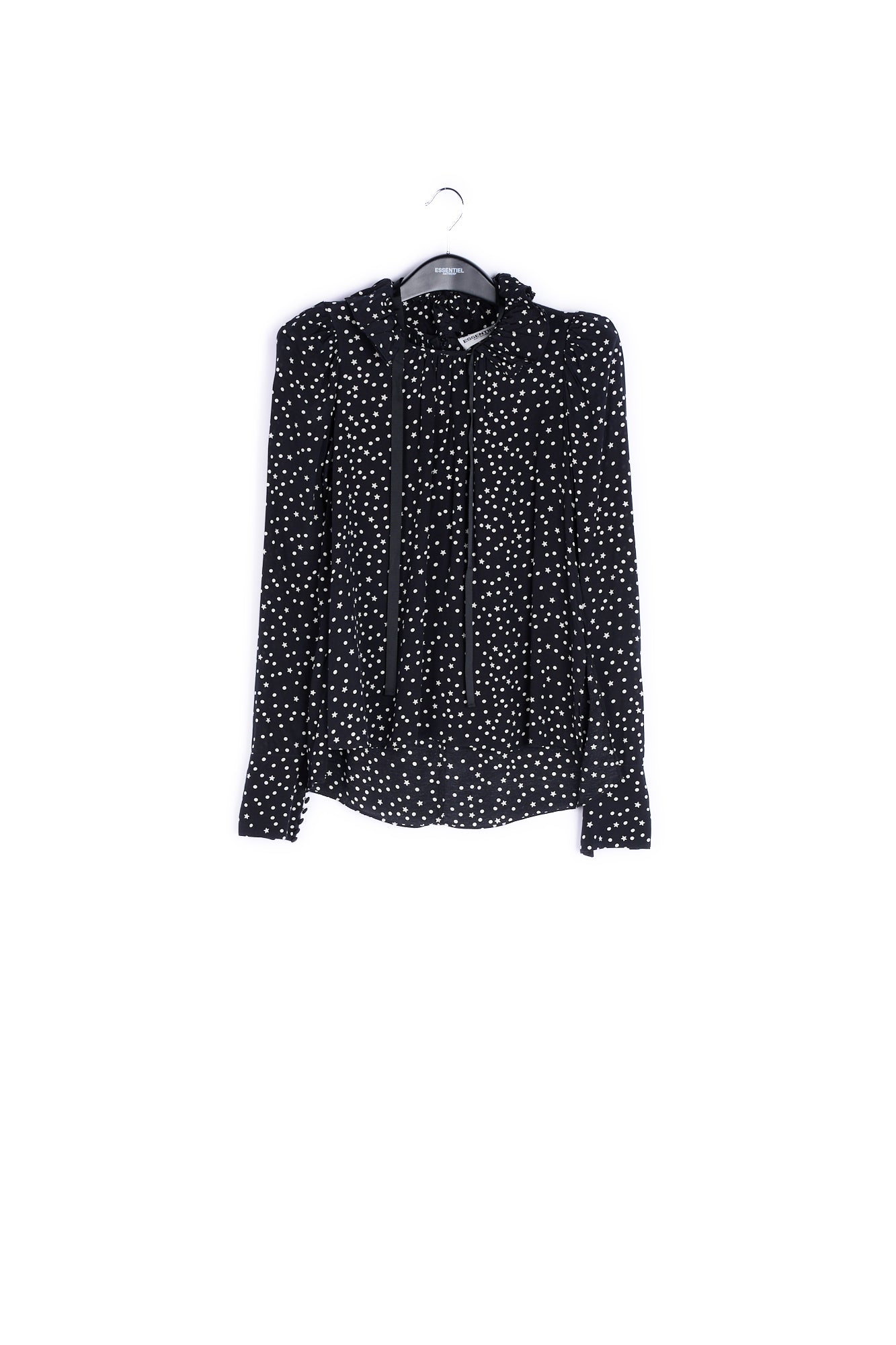 Black polka dot top RE—SSENTIEL | Essentiel second hand