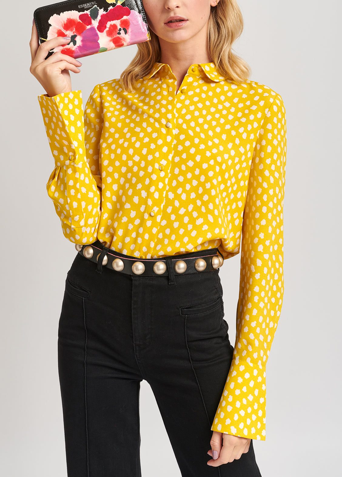 Chemise jaune à pois RE—SSENTIEL | Essentiel second hand