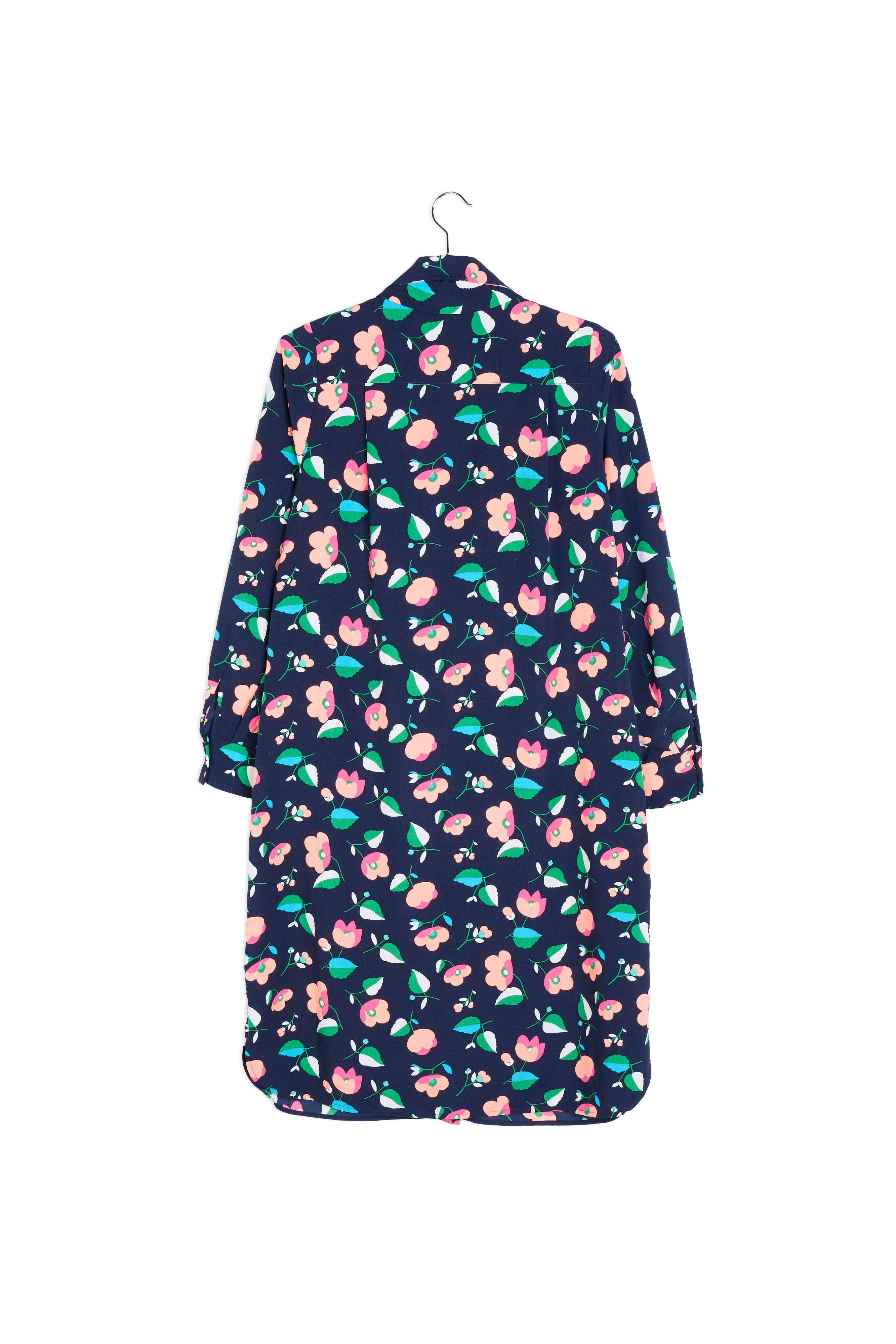 Marineblauwe overhemdjurk met bloemenprint RE—SSENTIEL | Essentiel second hand