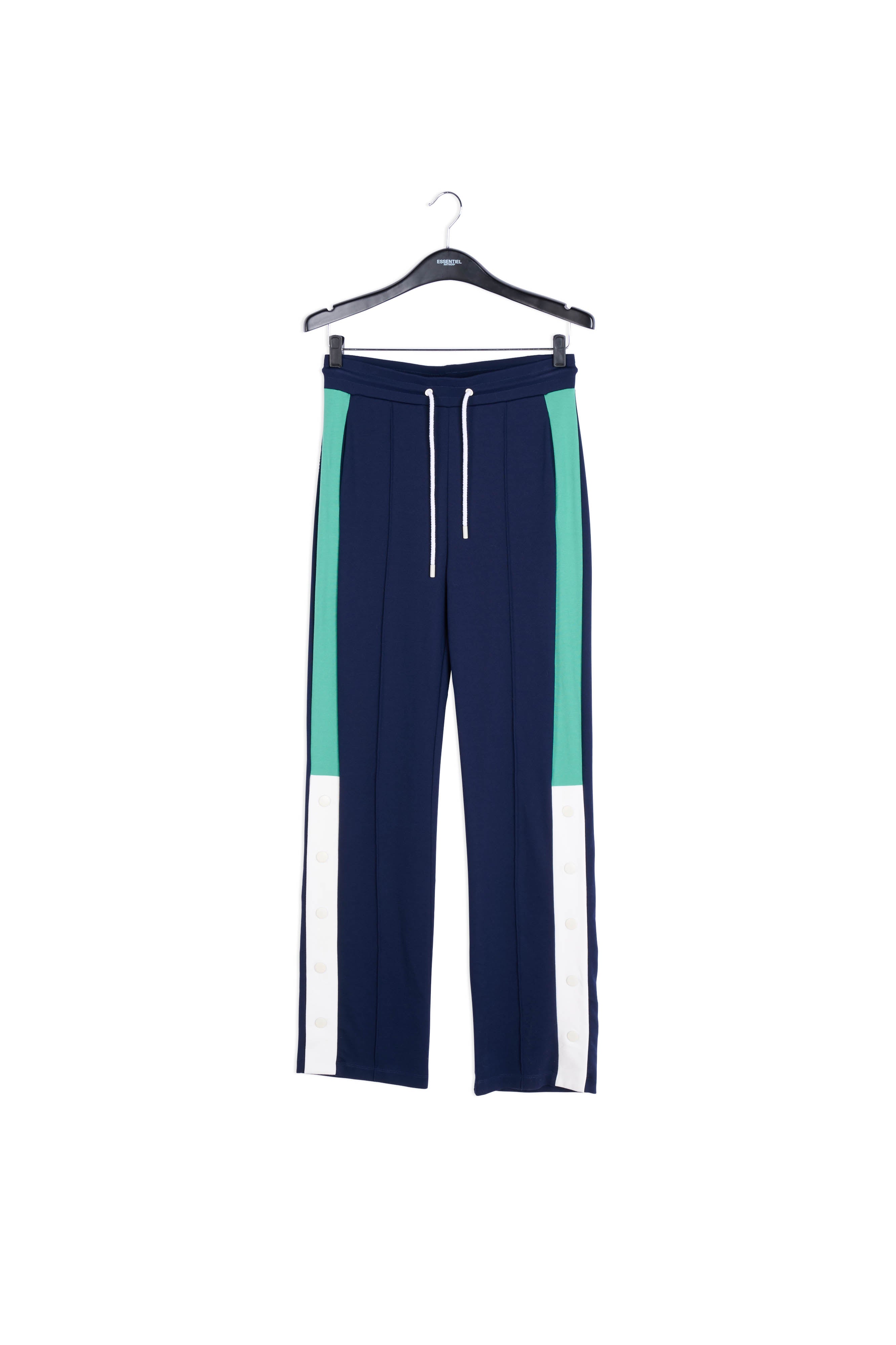 Navy blue, teal and white track pants RE—SSENTIEL | Essentiel second hand