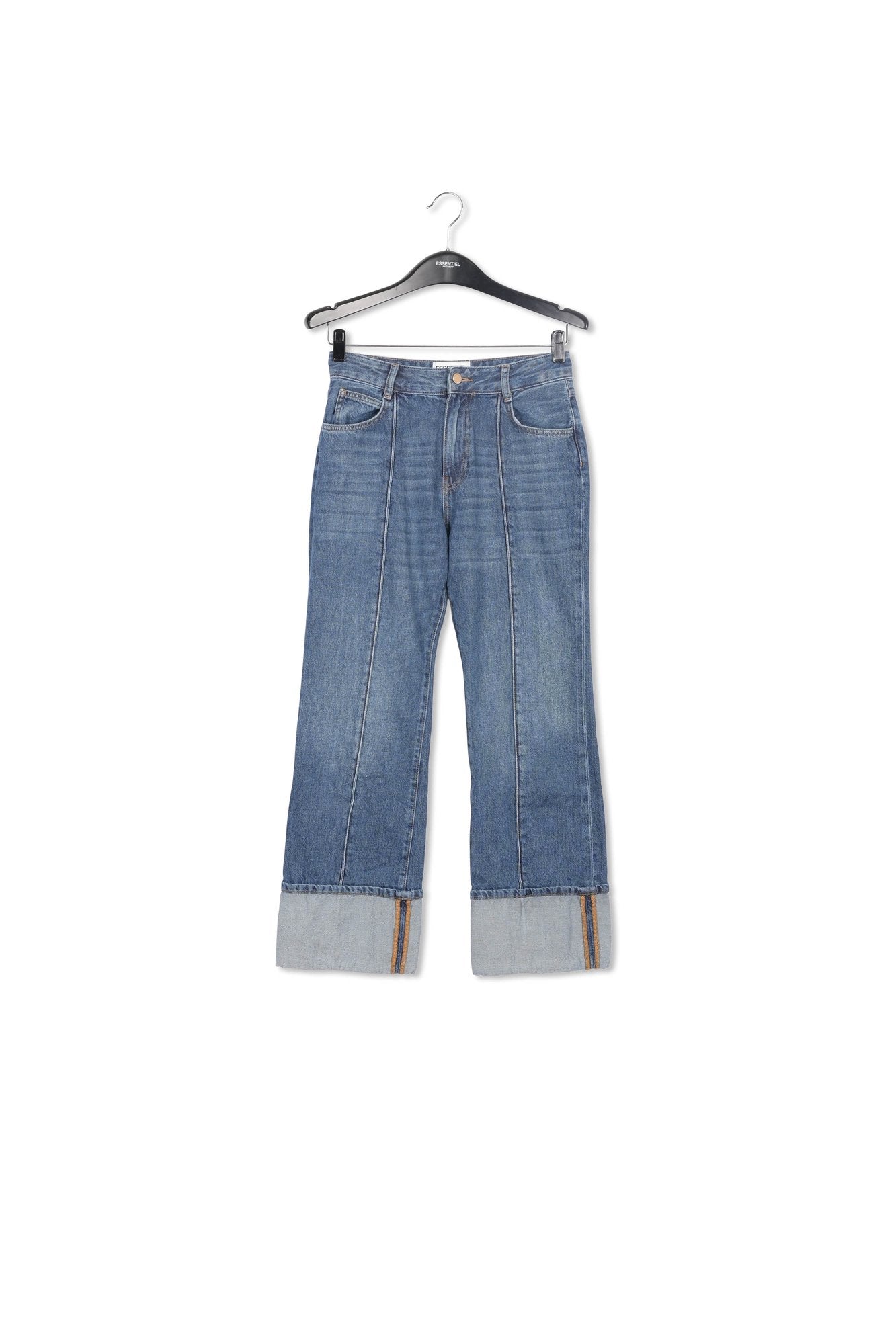 Kick flare blue jeans with turn-up hem RE—SSENTIEL | Essentiel second hand
