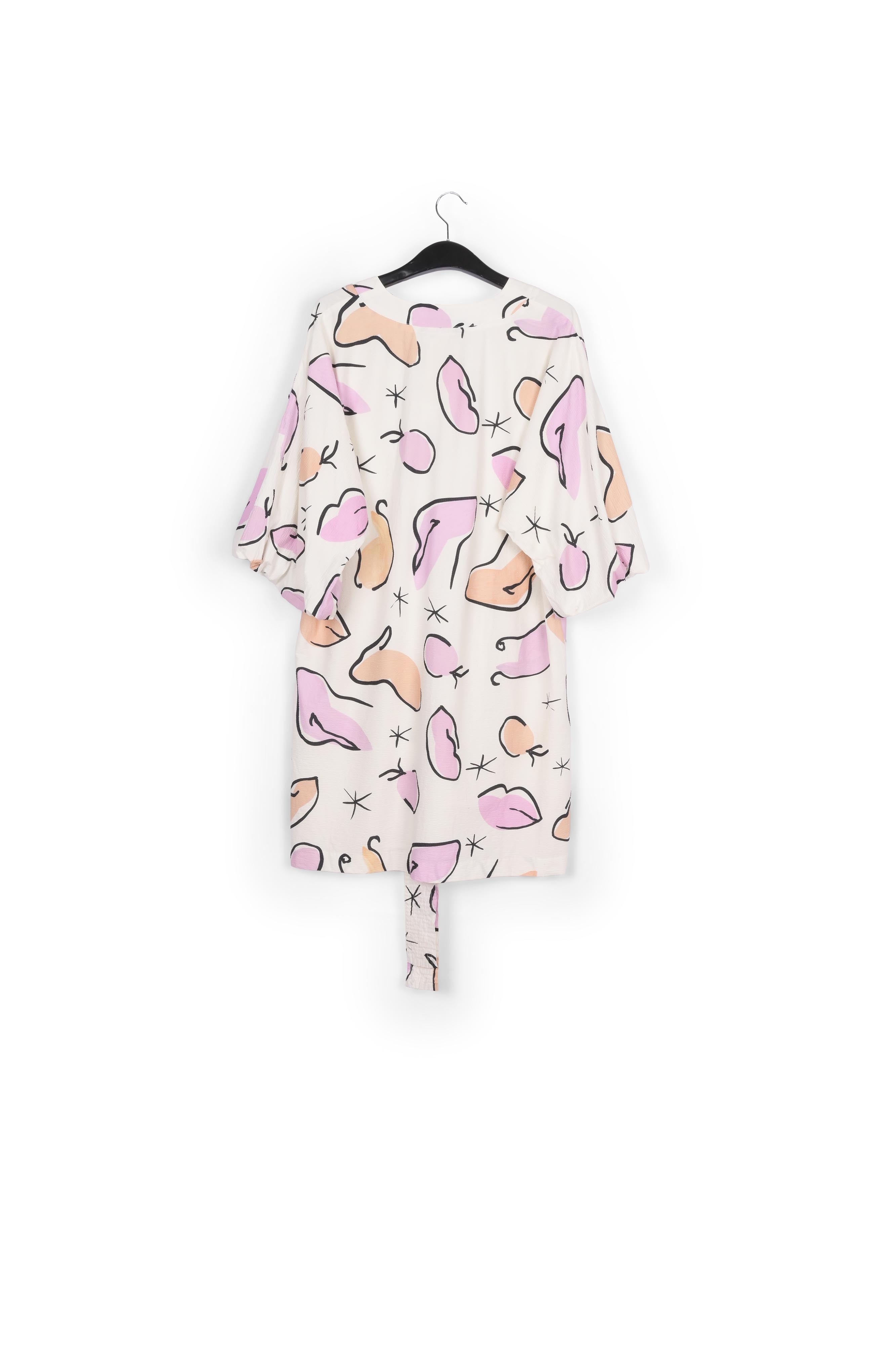 Witte mini-jurk met abstracte print RE—SSENTIEL | Essentiel second hand
