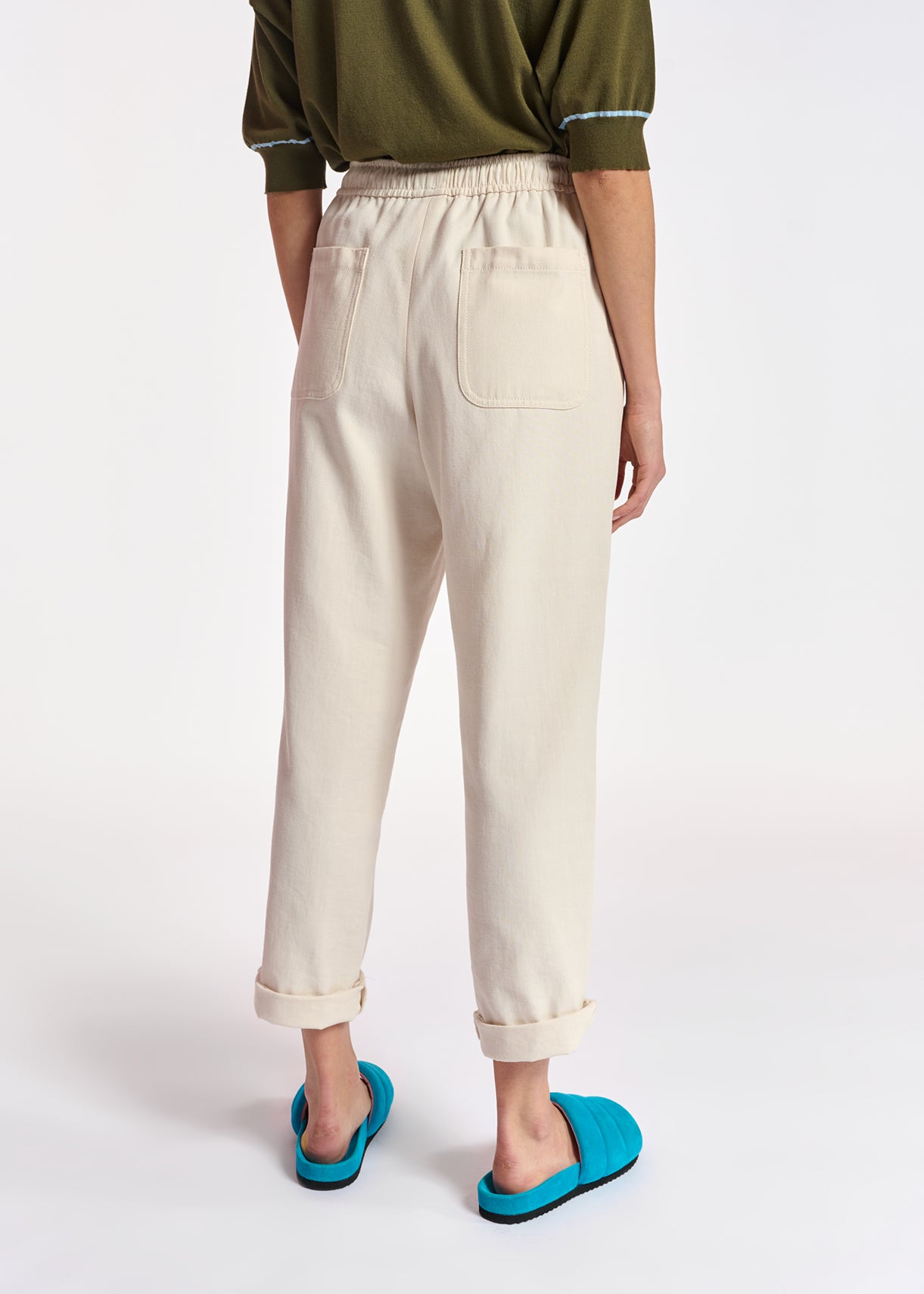 Off-white cotton tapered pants RE—SSENTIEL | Essentiel second hand