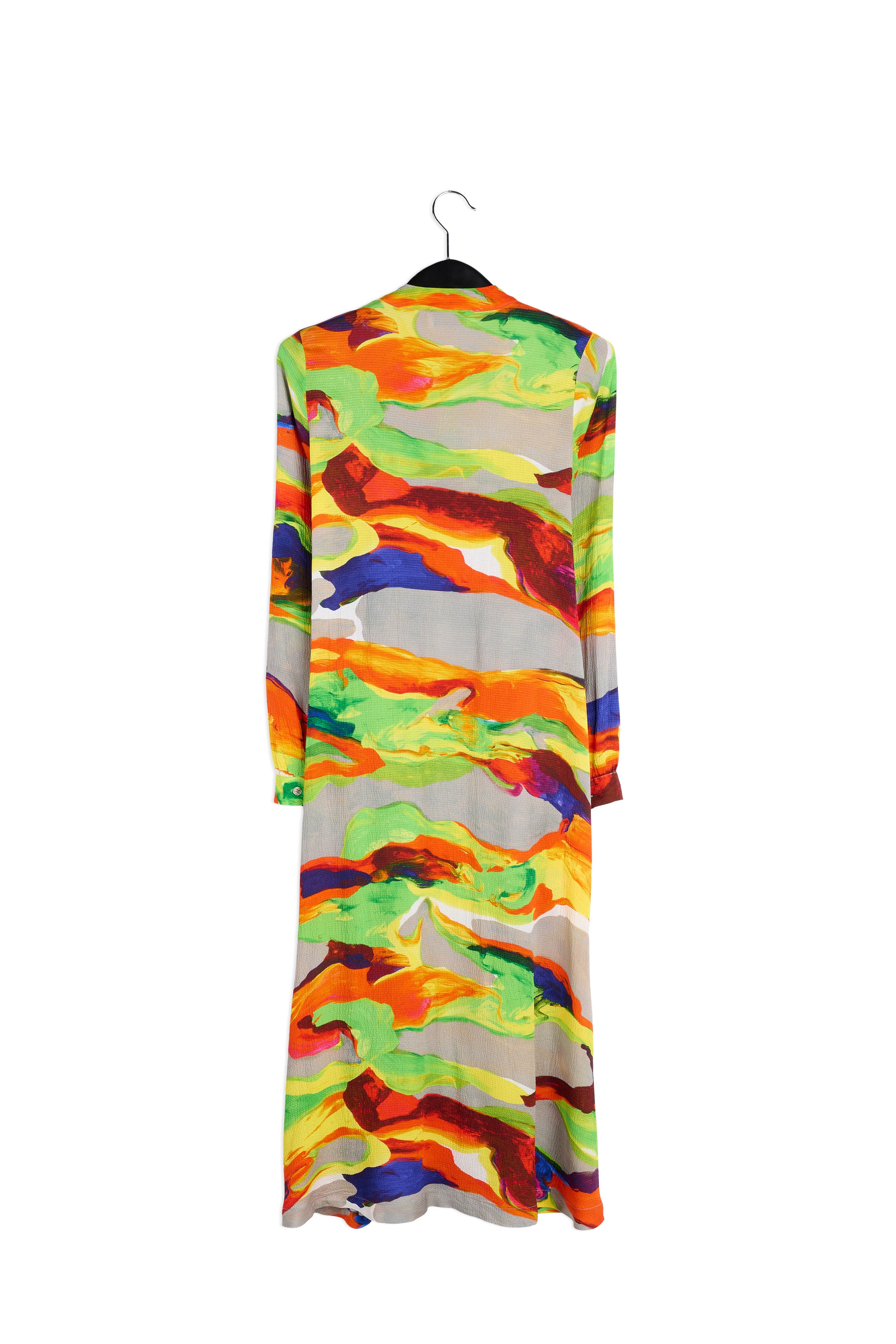 Multicolor midi-length shirt dress with paint stroke print RE—SSENTIEL | Essentiel second hand