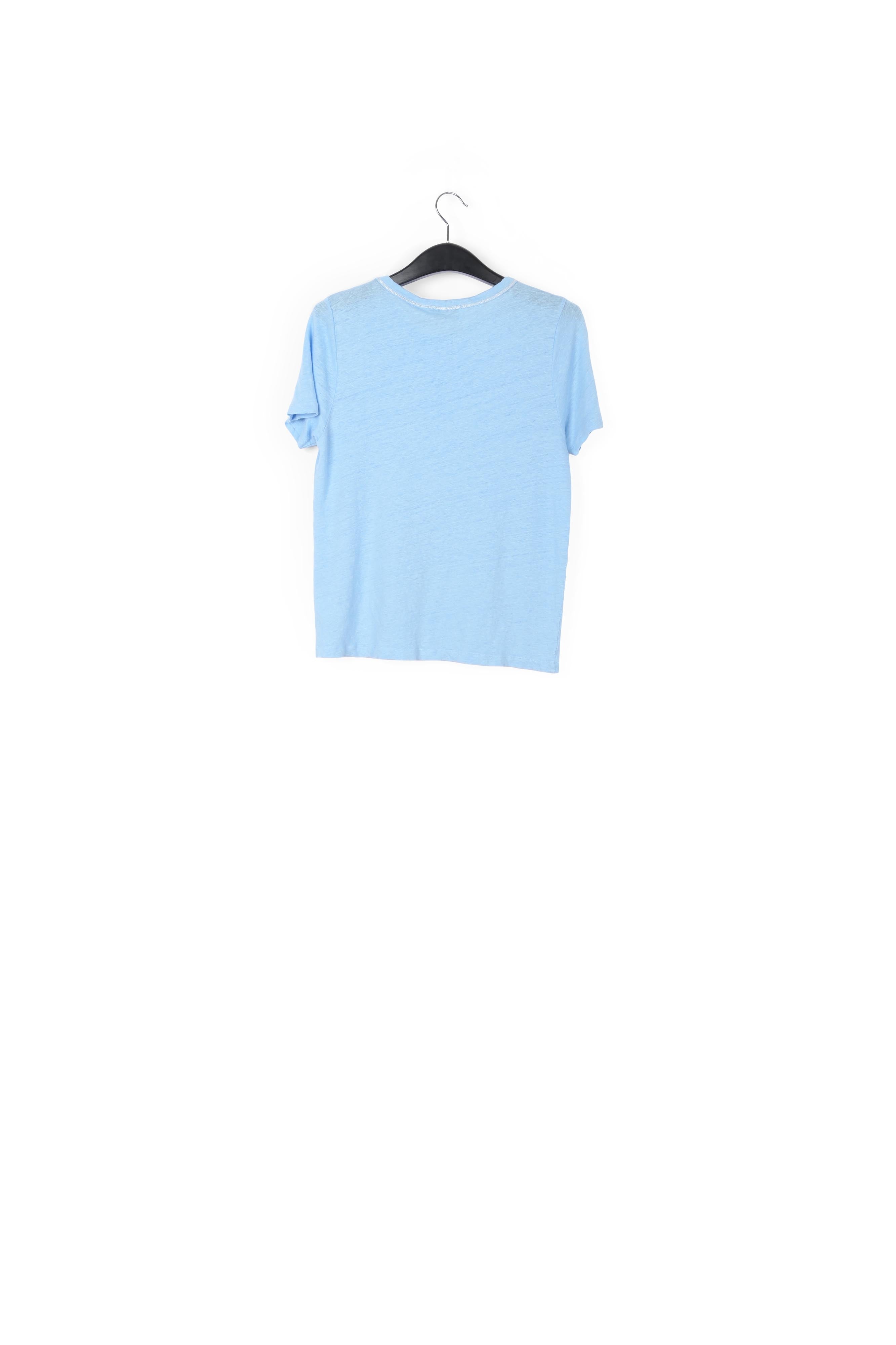 Sky blue linen summer t-shirt RE—SSENTIEL | Essentiel second hand