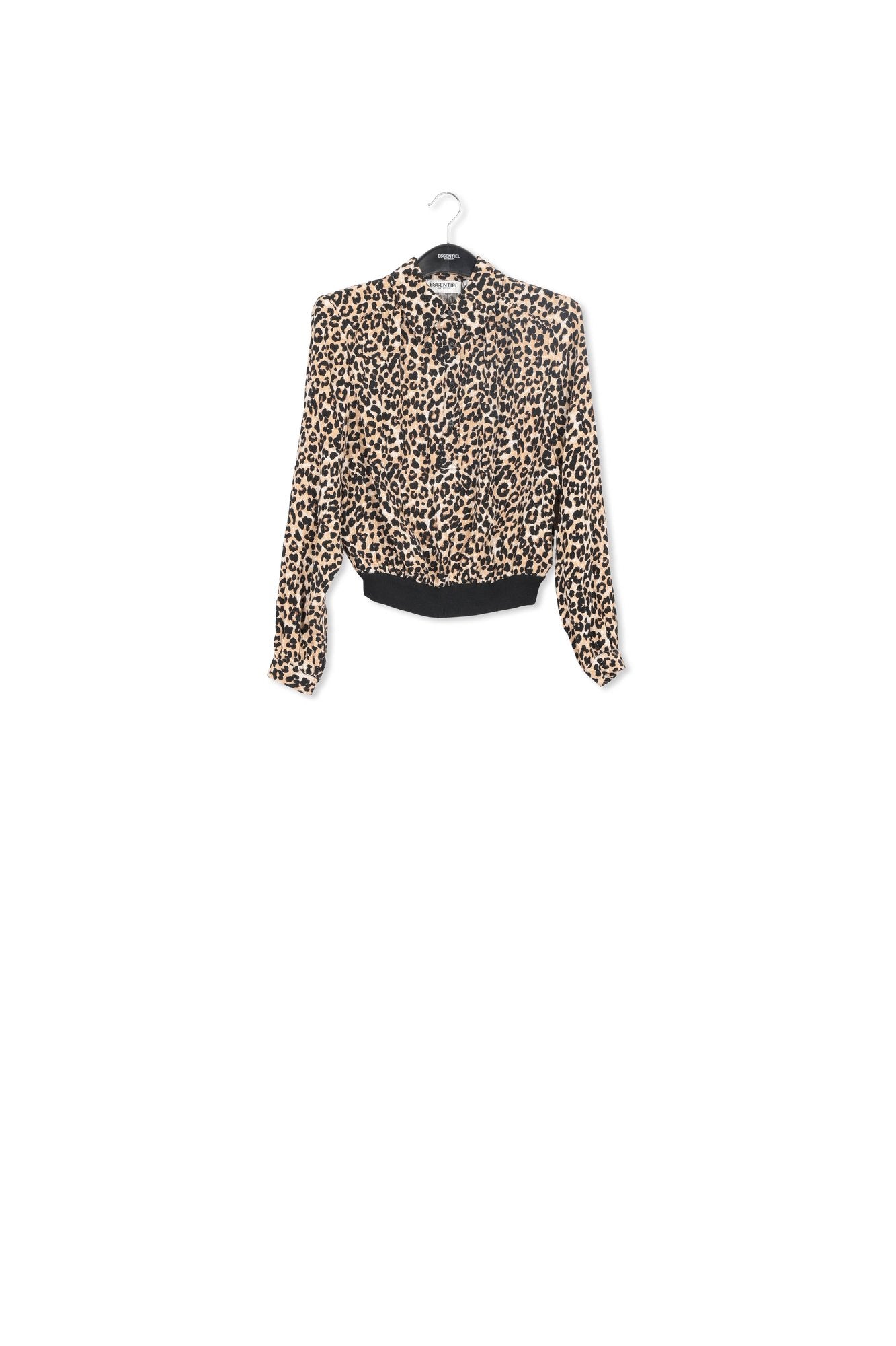 Brown leopard-print polo top RE—SSENTIEL | Essentiel second hand