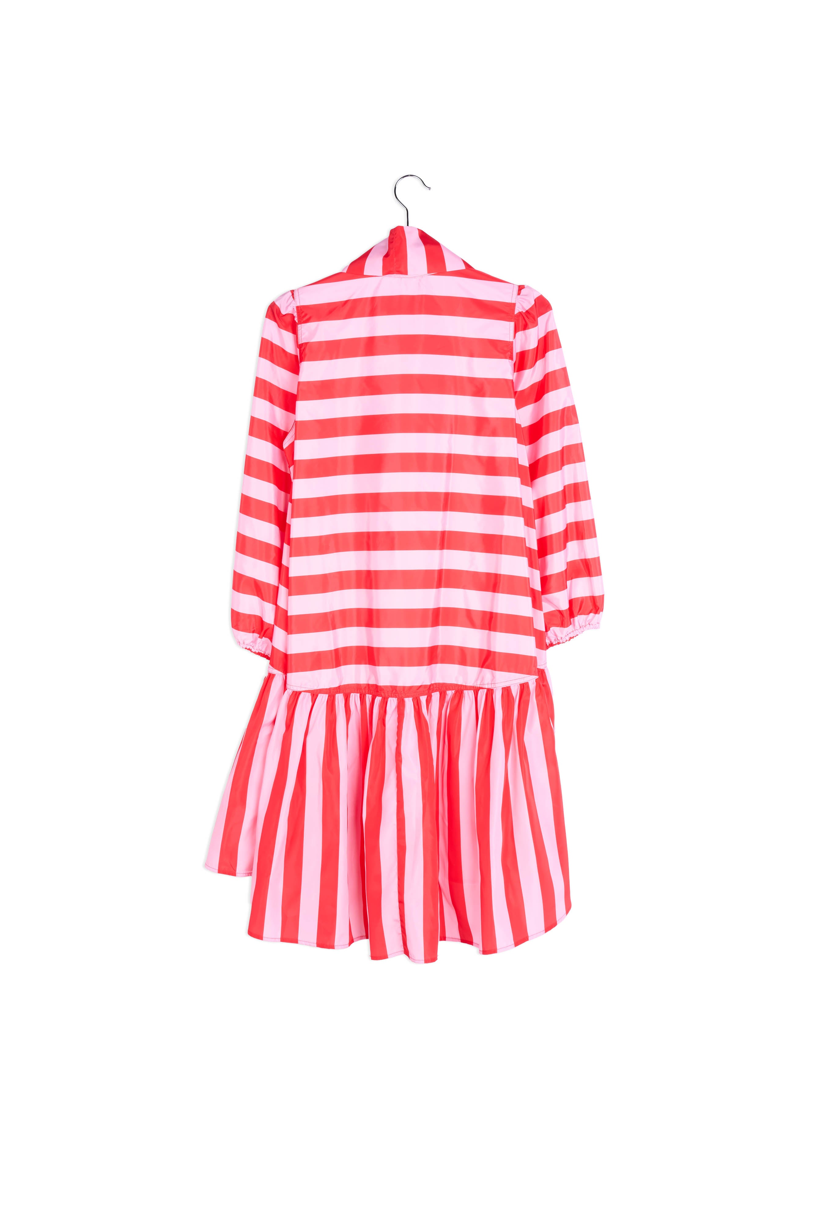 Red and pink striped oversized mini dress RE—SSENTIEL | Essentiel second hand