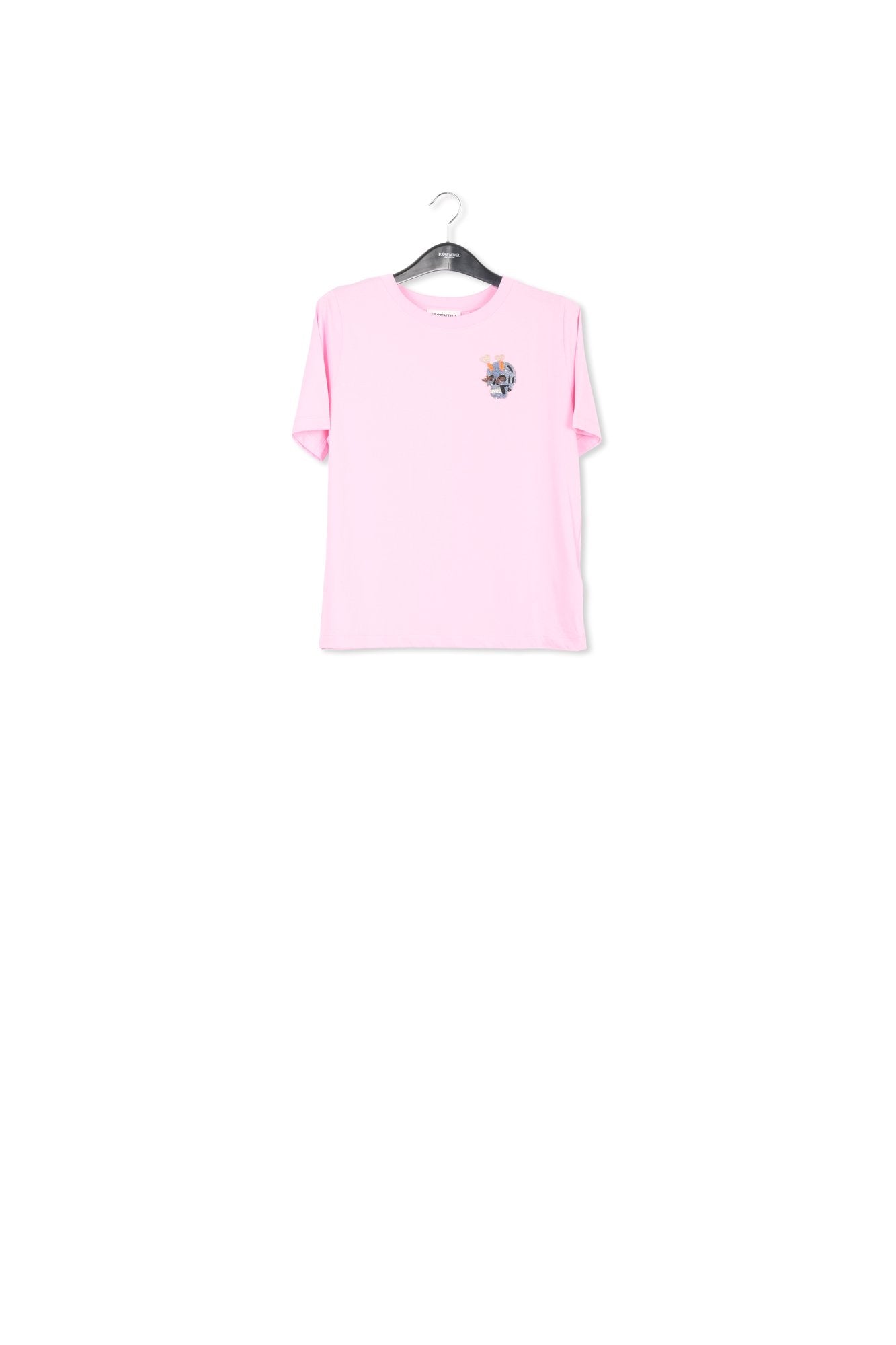 Light pink T-shirt with embroidery detail RE—SSENTIEL | Essentiel second hand
