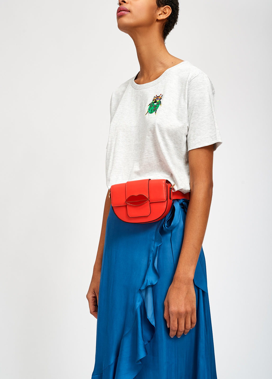 Blue wrap skirt with frills RE—SSENTIEL | Essentiel second hand