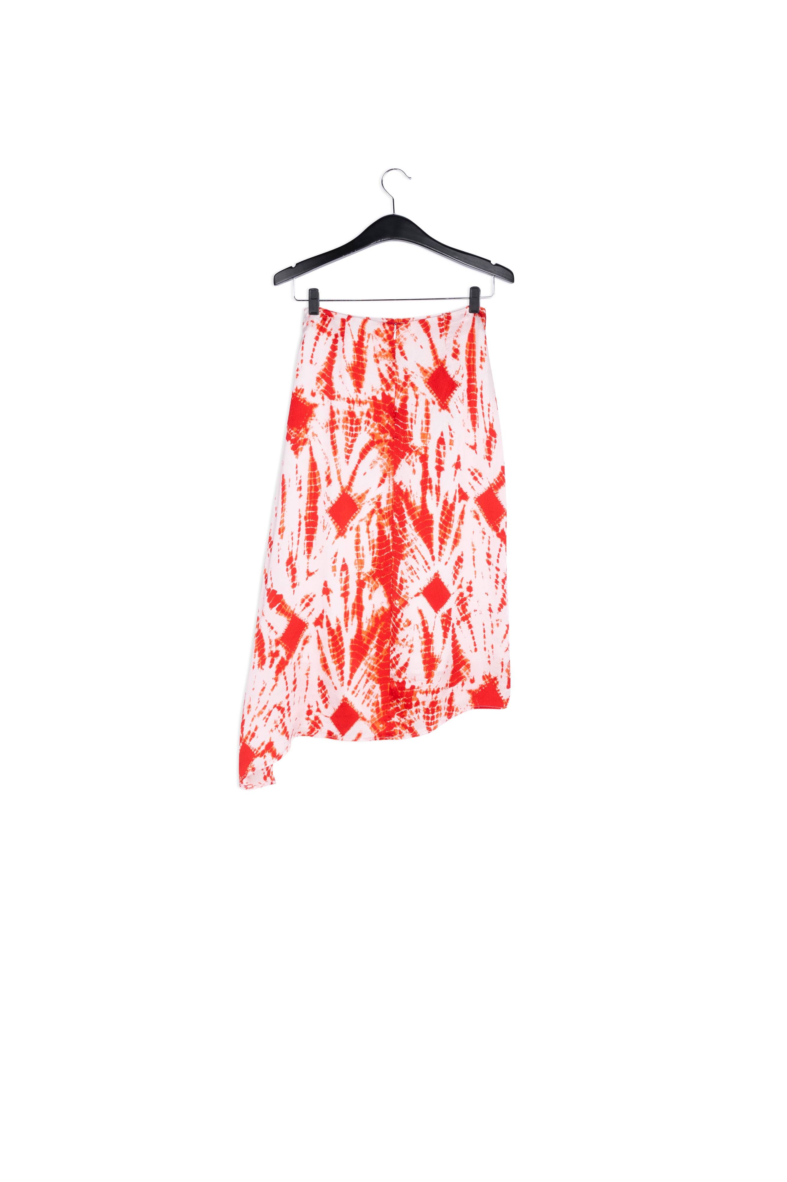Jupe midi en soie tie-dye blanc cassé et rouge RE—SSENTIEL | Essentiel second hand
