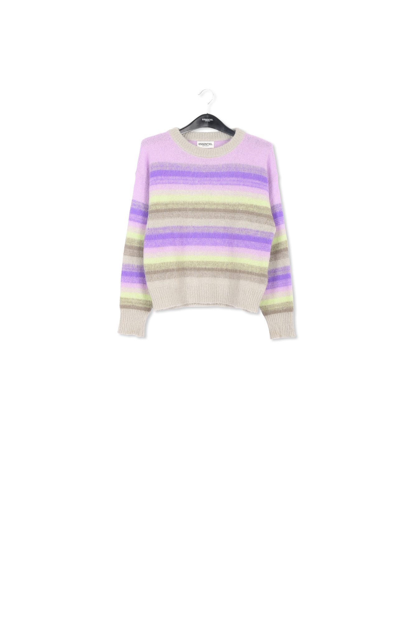 Pull à rayures pourpres, vert menthe et beiges RE—SSENTIEL | Essentiel second hand