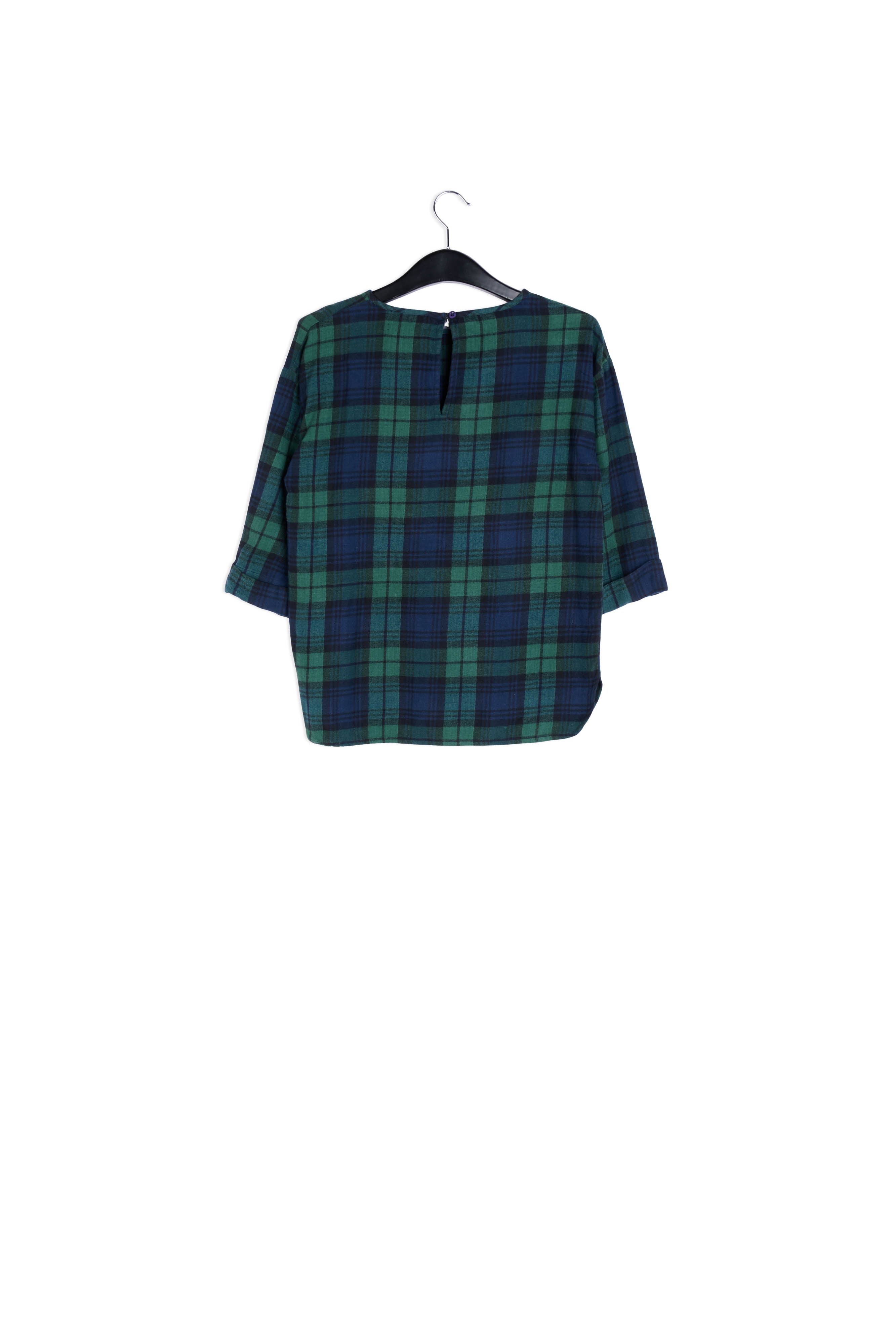 Groen en blauw geruite blouse RE—SSENTIEL | Essentiel second hand