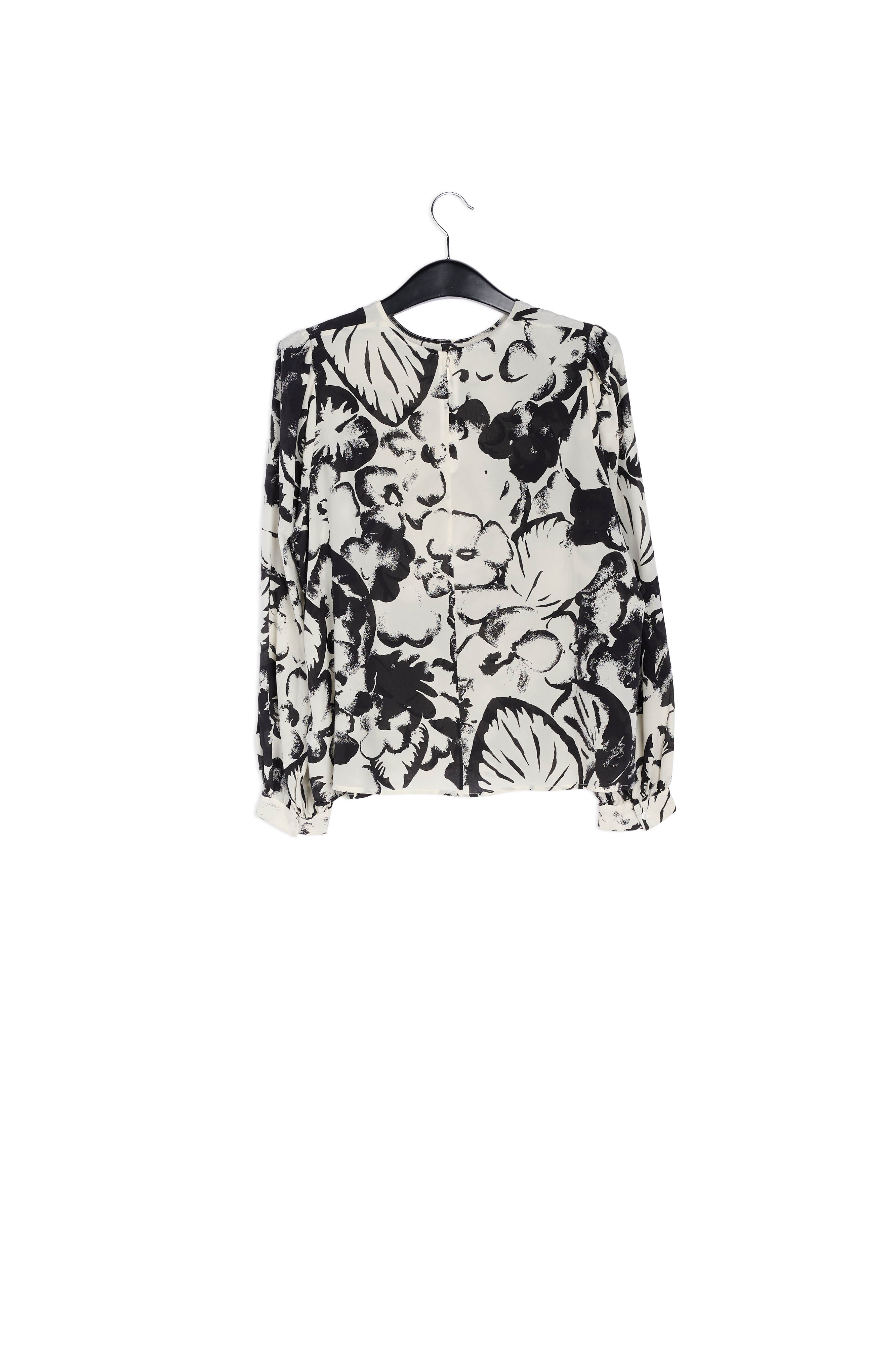 Blouse en soie blanc cassé à imprimé botanique RE—SSENTIEL | Essentiel second hand