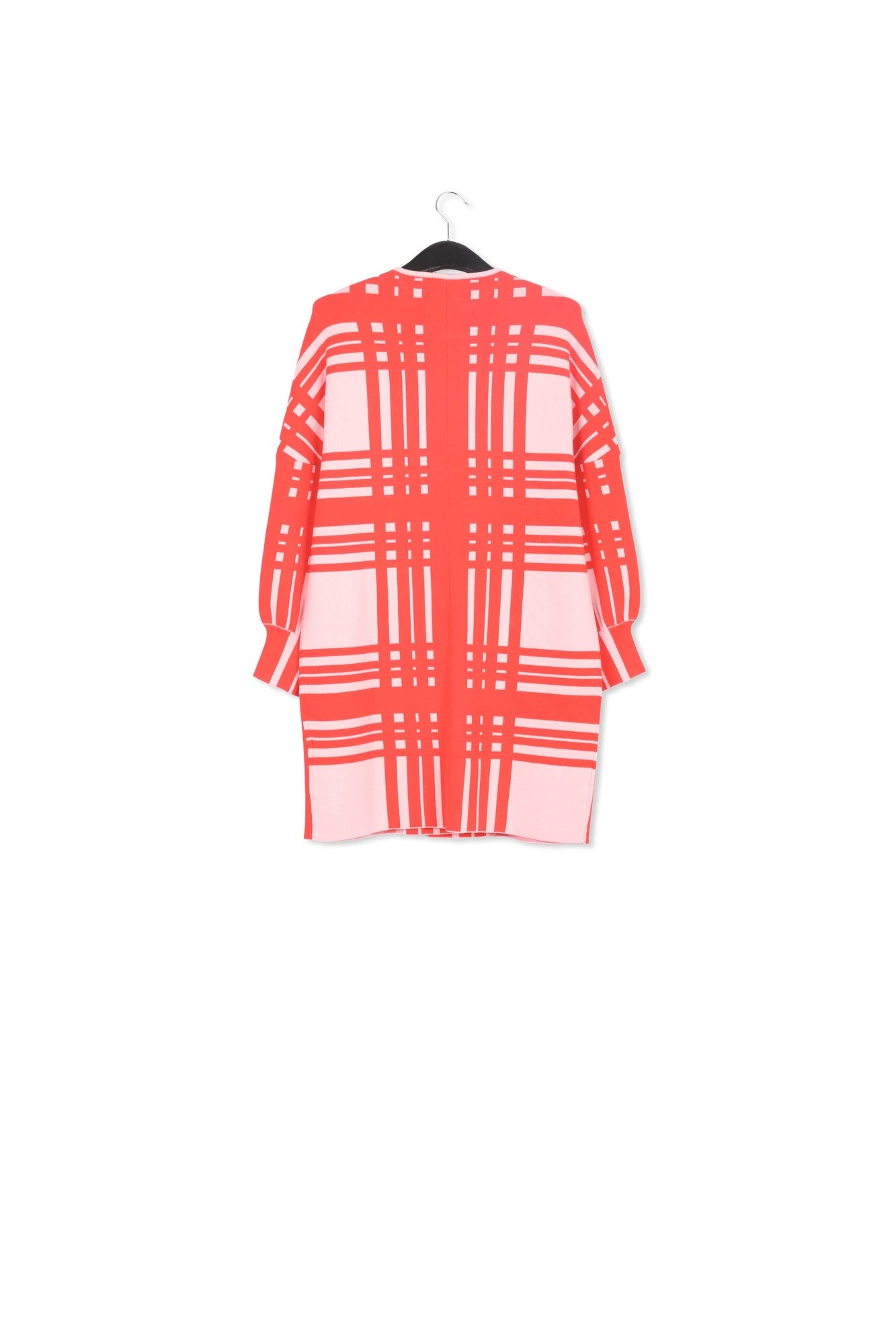 Cardigan à  carreaux rose clair et rouge RE—SSENTIEL | Essentiel second hand