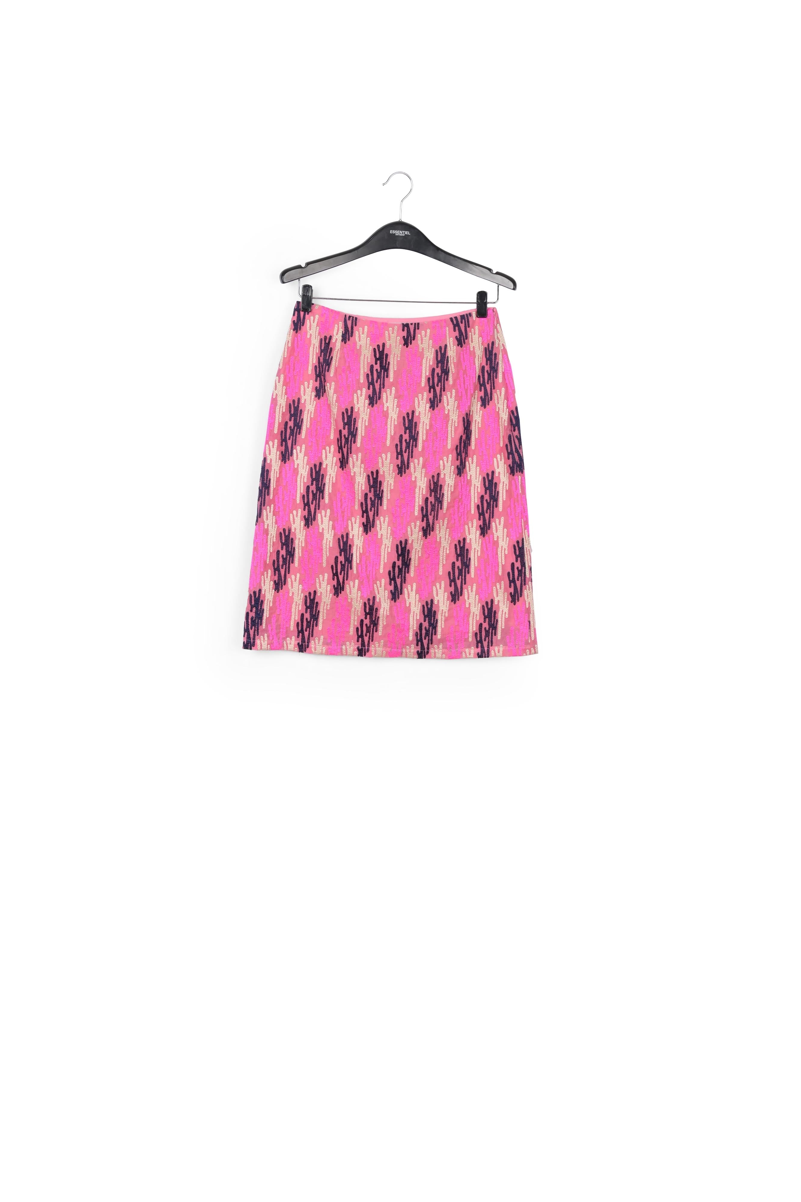 Pink sequin-embroidered A-line skirt RE—SSENTIEL | Essentiel second hand