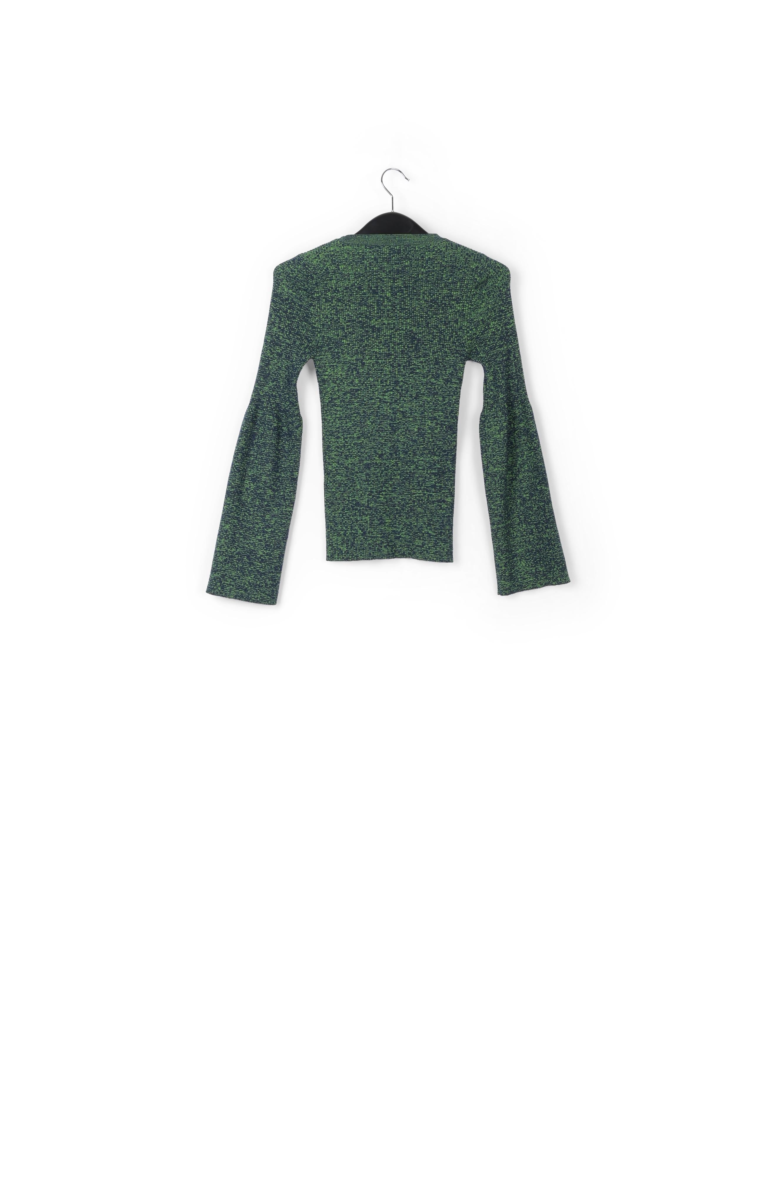 Pull en tricot mêlé bleu foncé et vert RE—SSENTIEL | Essentiel second hand