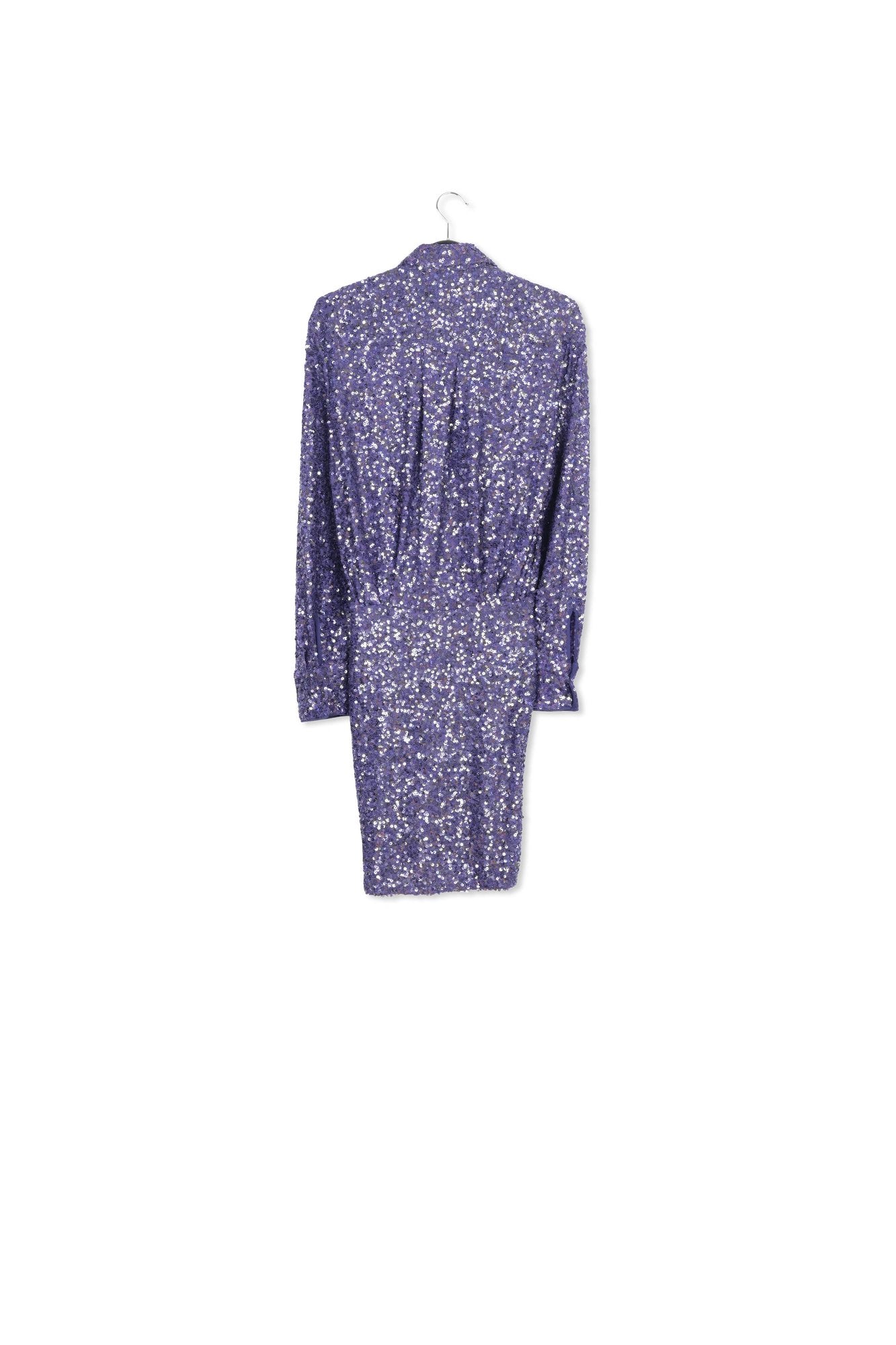 Indigo sequin-embellished mini wrap dress RE—SSENTIEL | Essentiel second hand