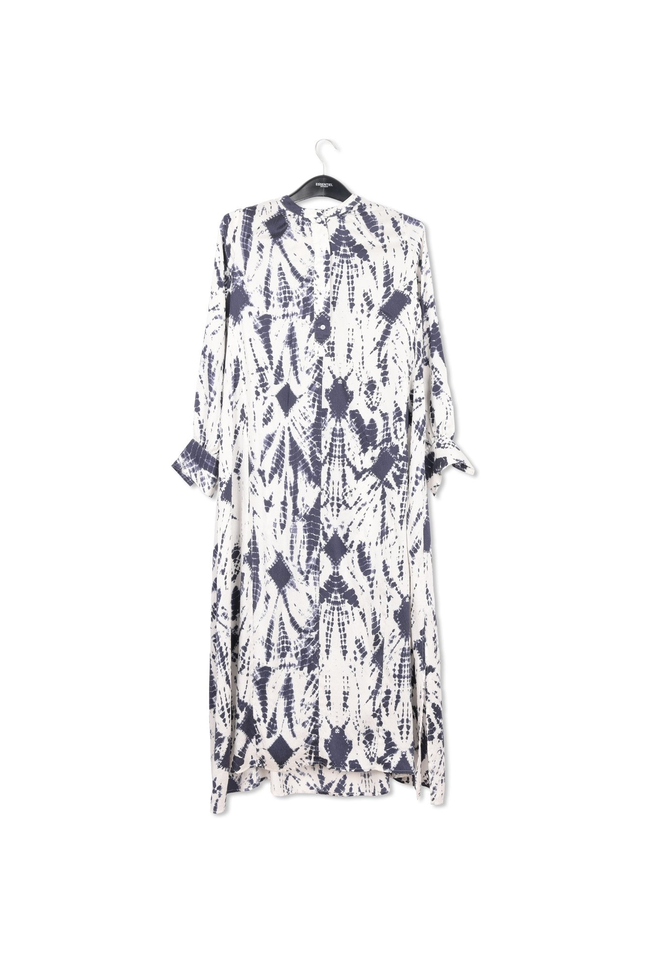 Off-white and red tie-dyed silk shirt dress RE—SSENTIEL | Essentiel second hand