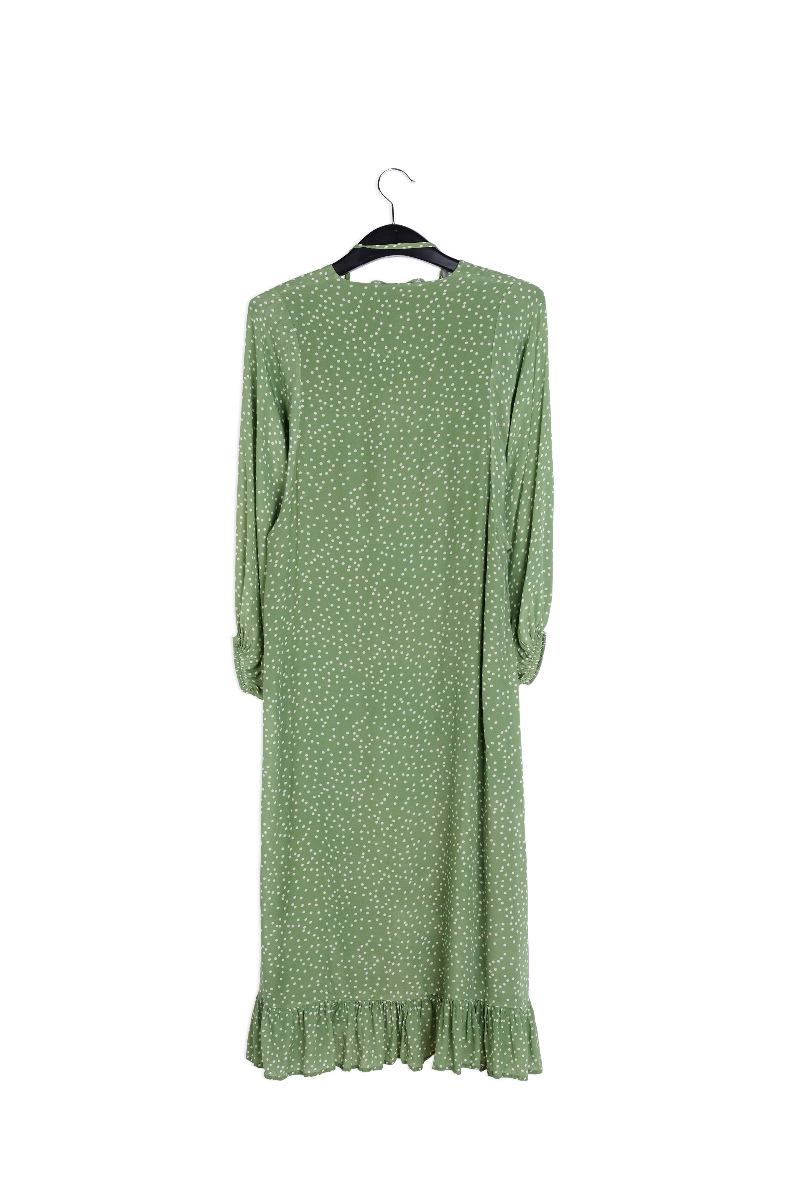 Green polka dot midi dress RE—SSENTIEL | Essentiel second hand