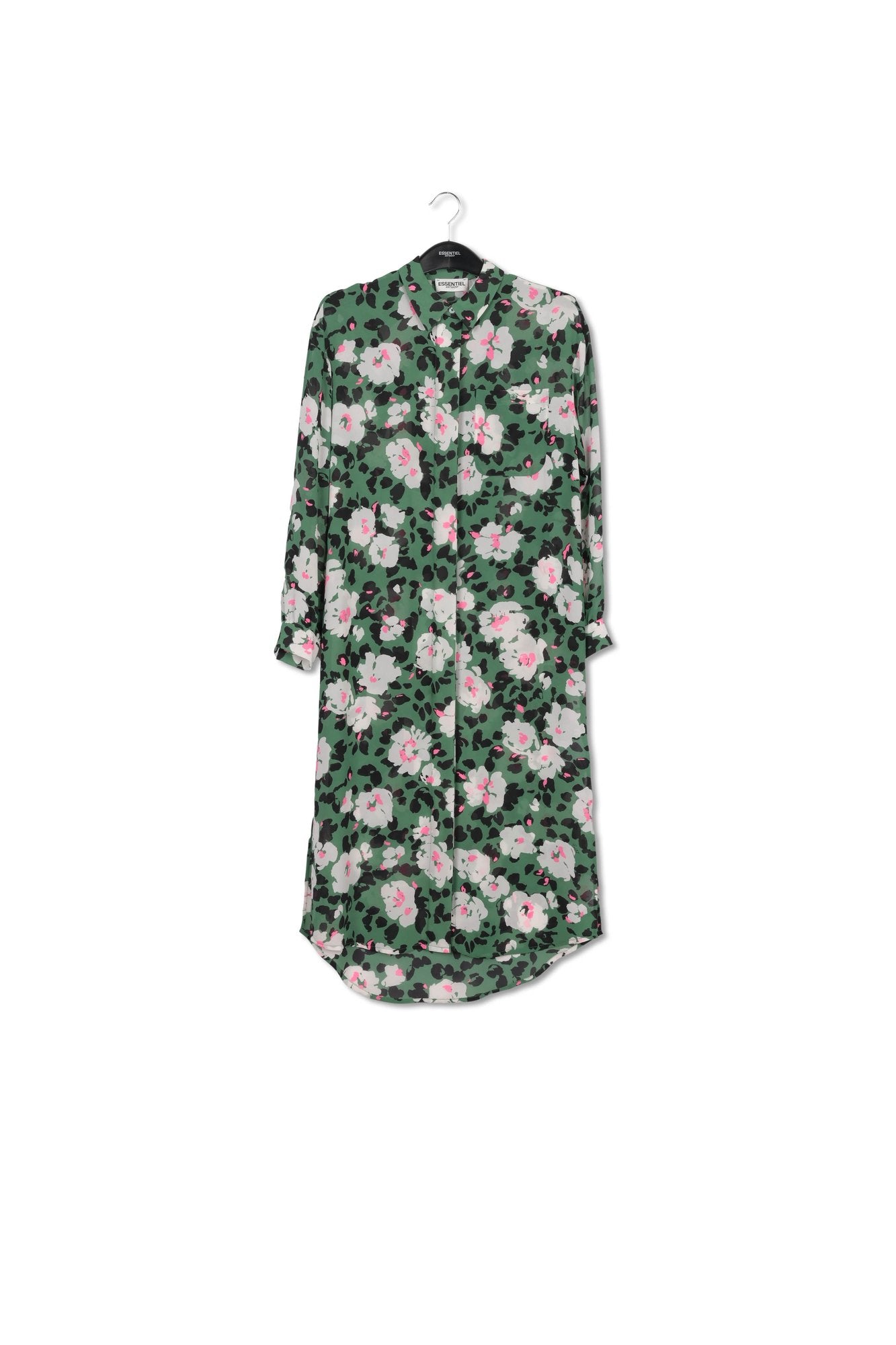 Green floral-print shirt dress RE—SSENTIEL | Essentiel second hand