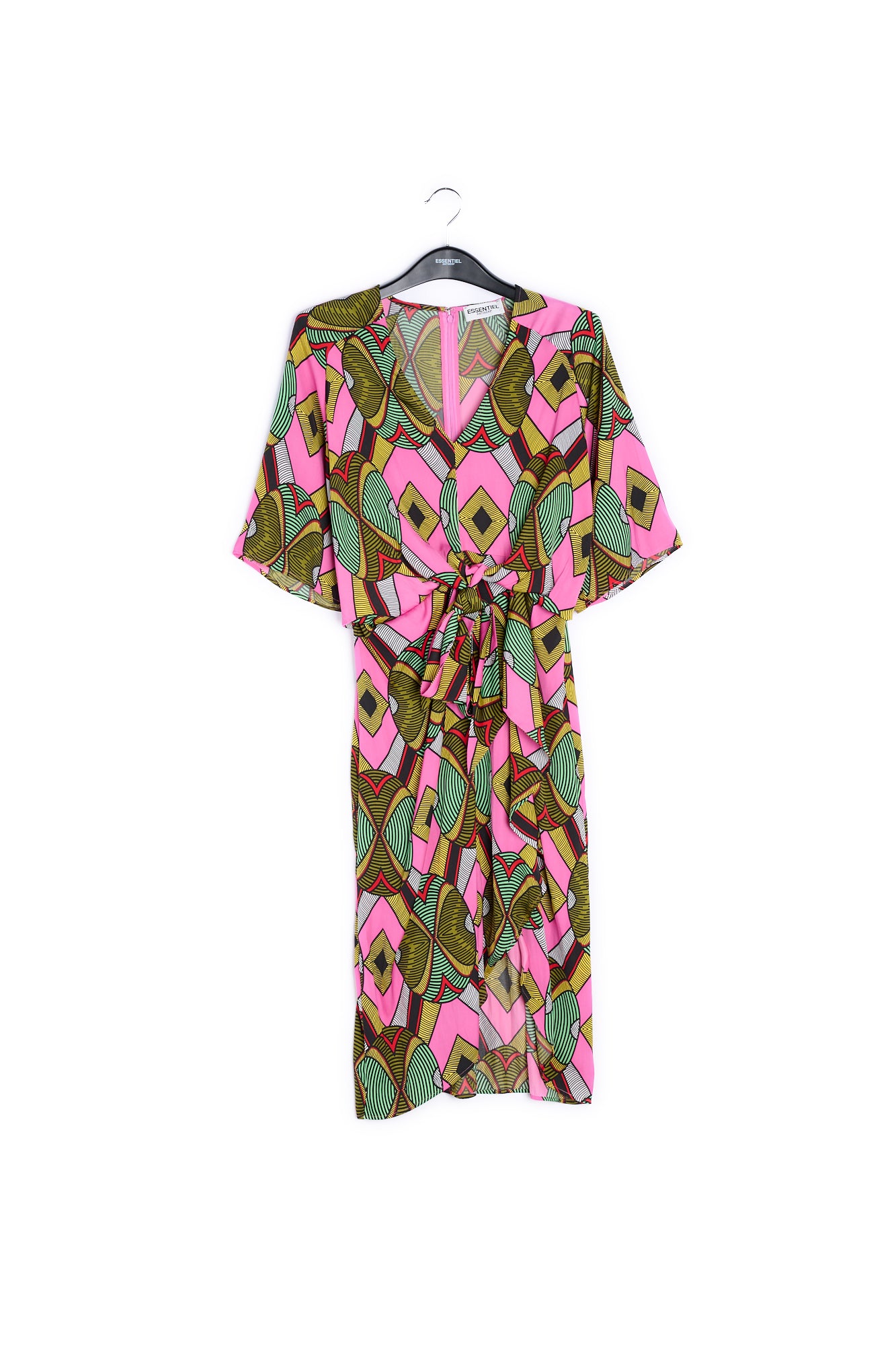 Multicolored graphic-print midi dress RE—SSENTIEL | Essentiel second hand