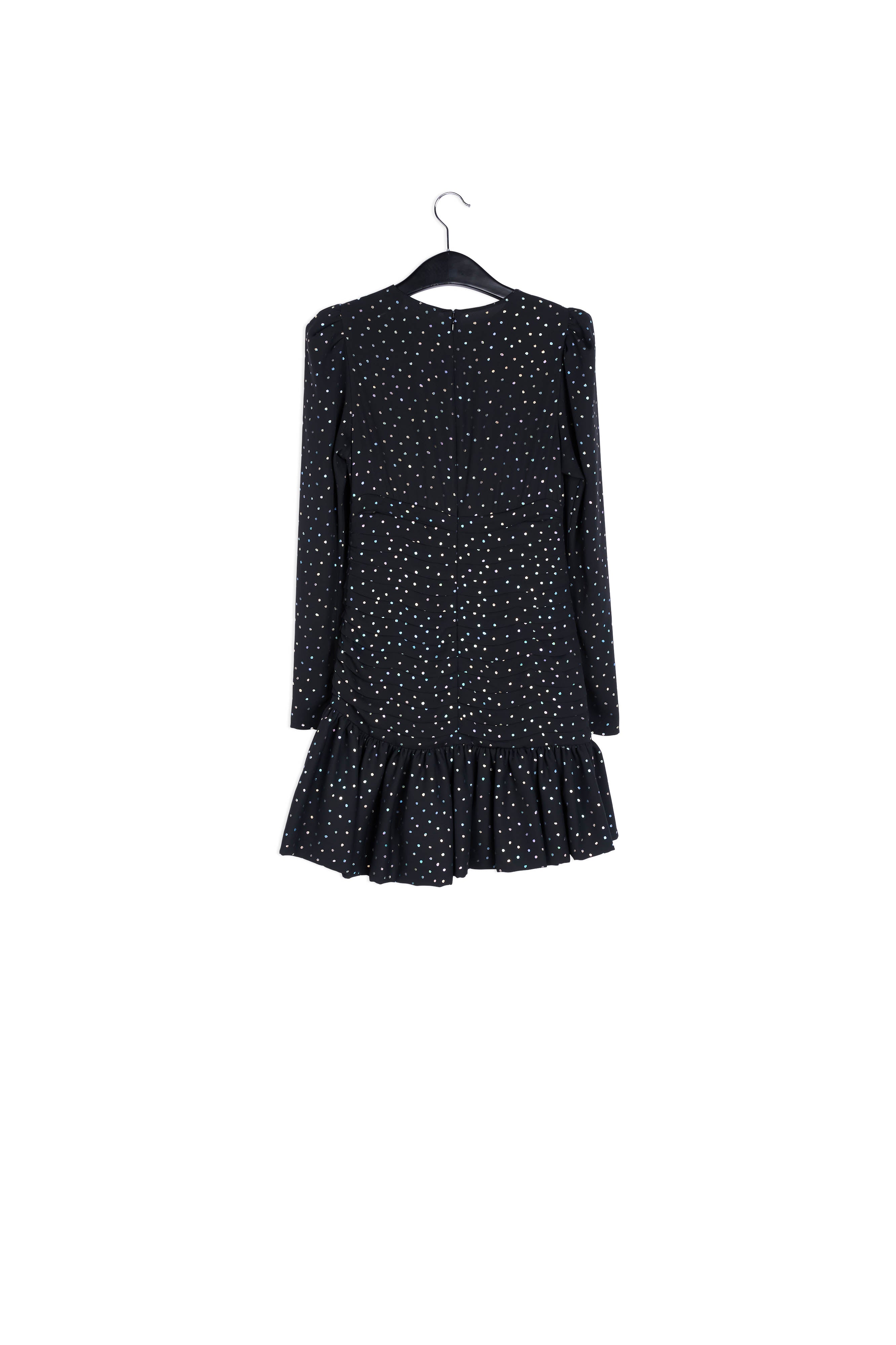 Mini robe noire à pois holographiques RE—SSENTIEL | Essentiel second hand