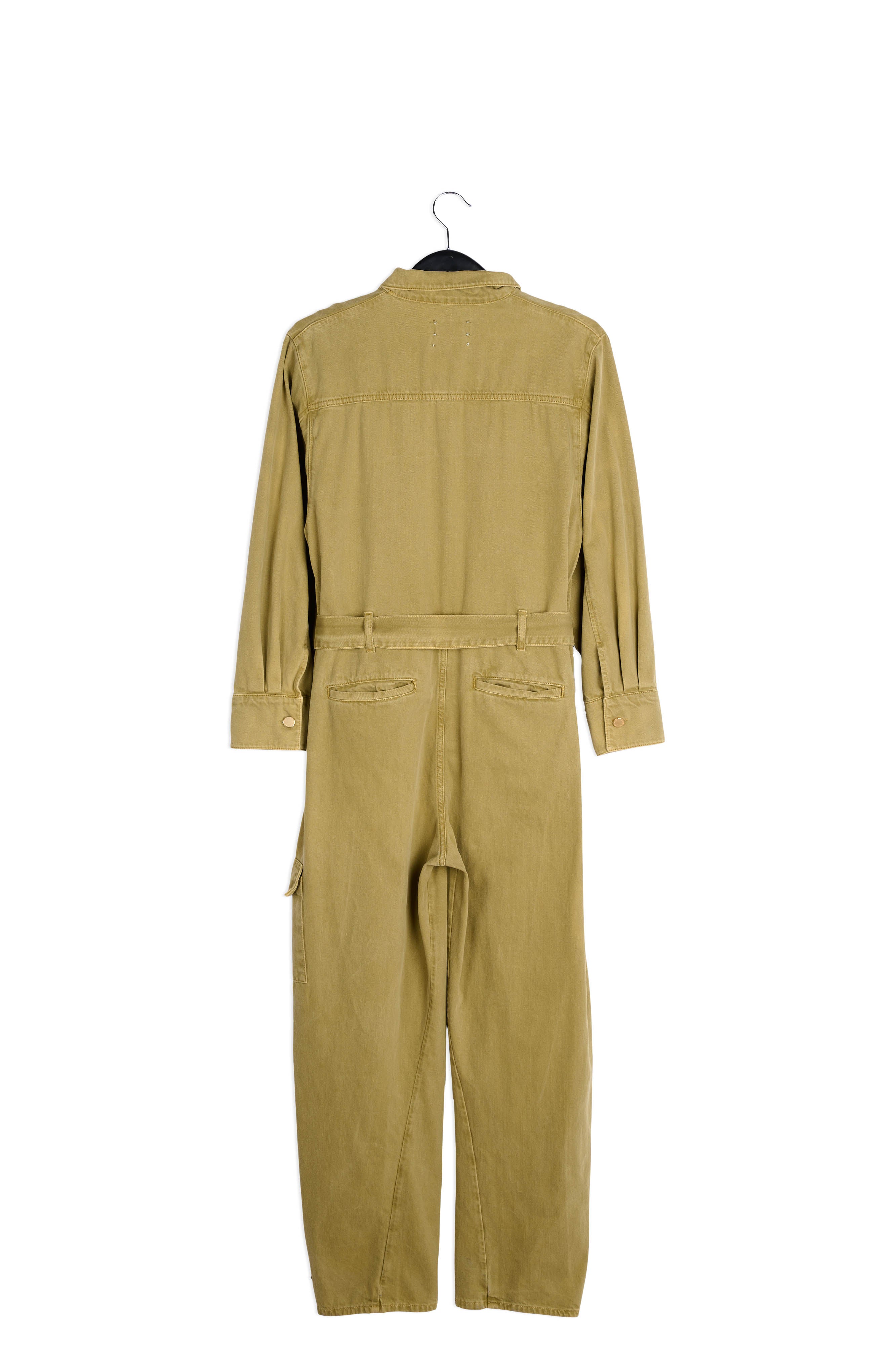 Army green denim jumpsuit RE—SSENTIEL | Essentiel second hand