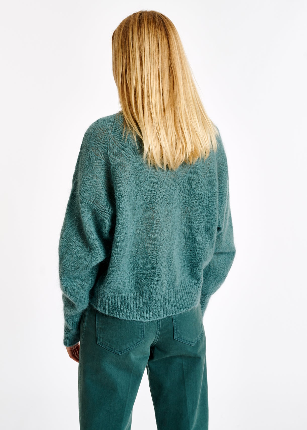 Pull bleu ajouré en mohair RE—SSENTIEL | Essentiel second hand