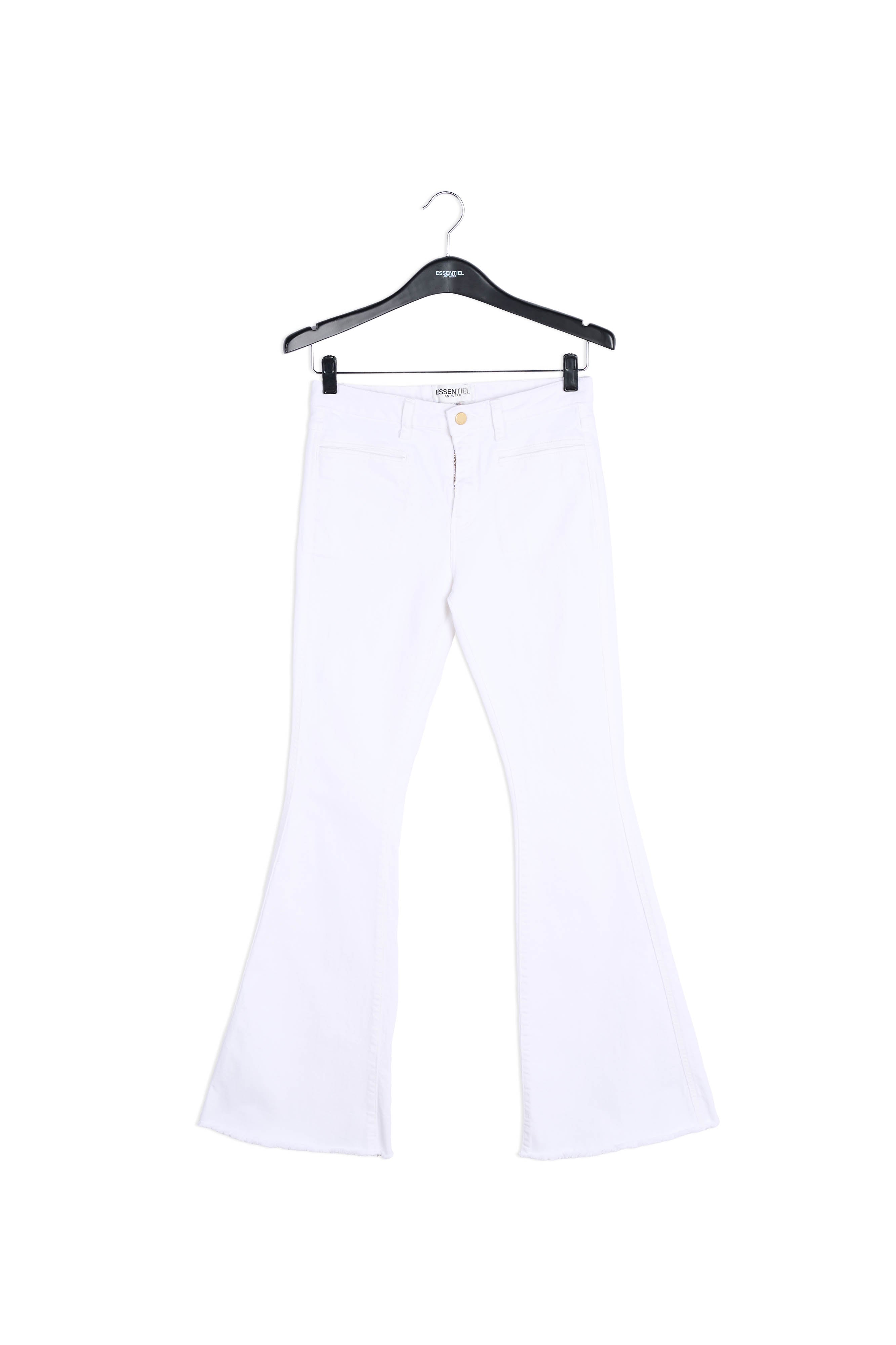 Jean blanc à taille haute aux jambes évasées RE—SSENTIEL | Essentiel second hand