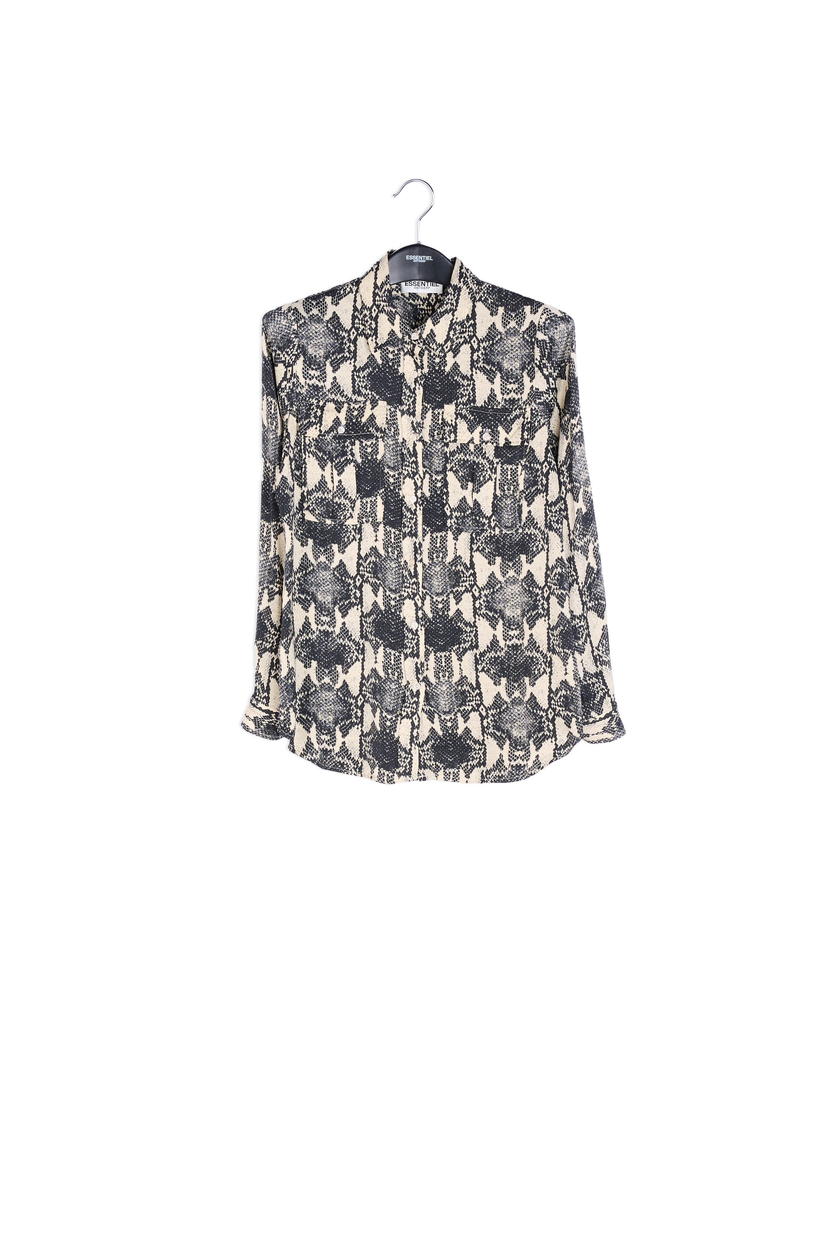 Off-white shirt with snake print RE—SSENTIEL | Essentiel second hand