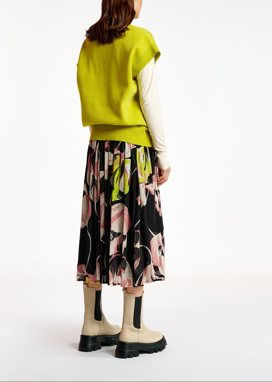 Black floral-print maxi skirt RE—SSENTIEL | Essentiel second hand