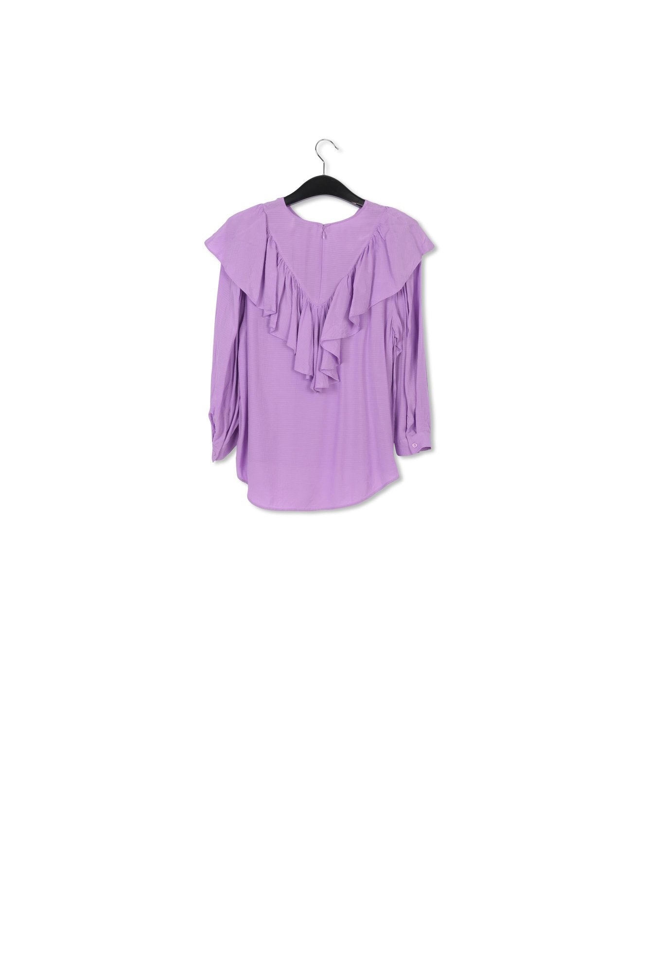 Lilac fluid loose-fit top with ruffles RE—SSENTIEL | Essentiel second hand