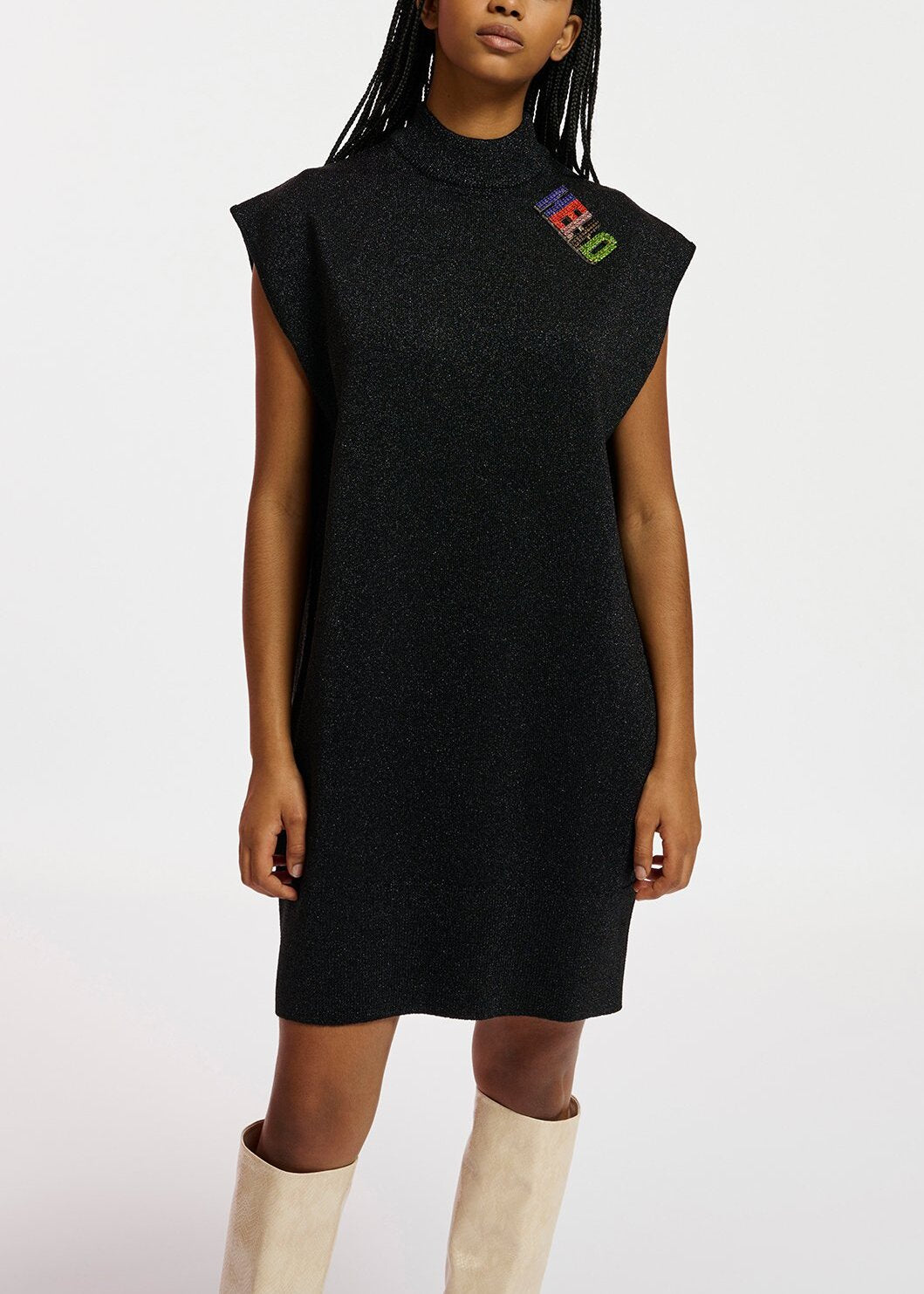 Black lurex knitted dress RE—SSENTIEL | Essentiel second hand